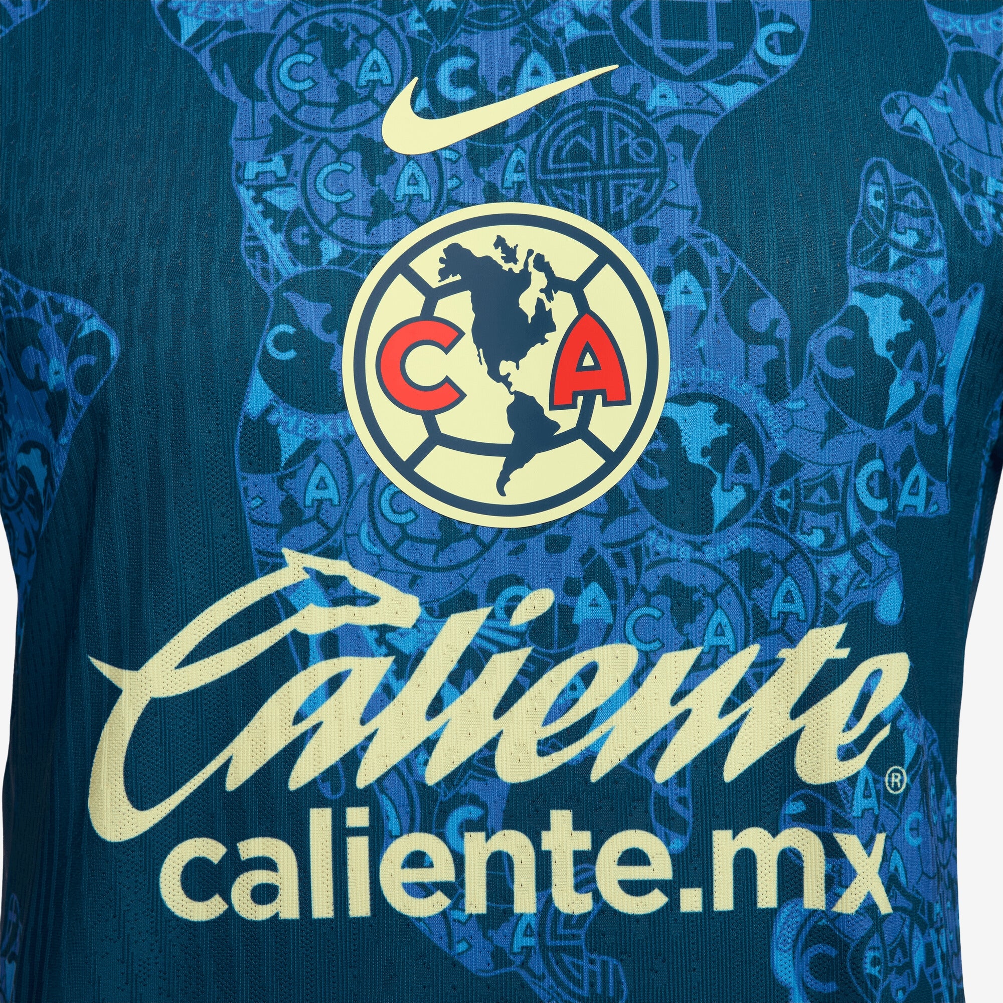 Nike Club América 2024/25 Match Away Men's Dri-FIT ADV Soccer Authentic Jersey - Valerian Blue/Lemon Chiffon