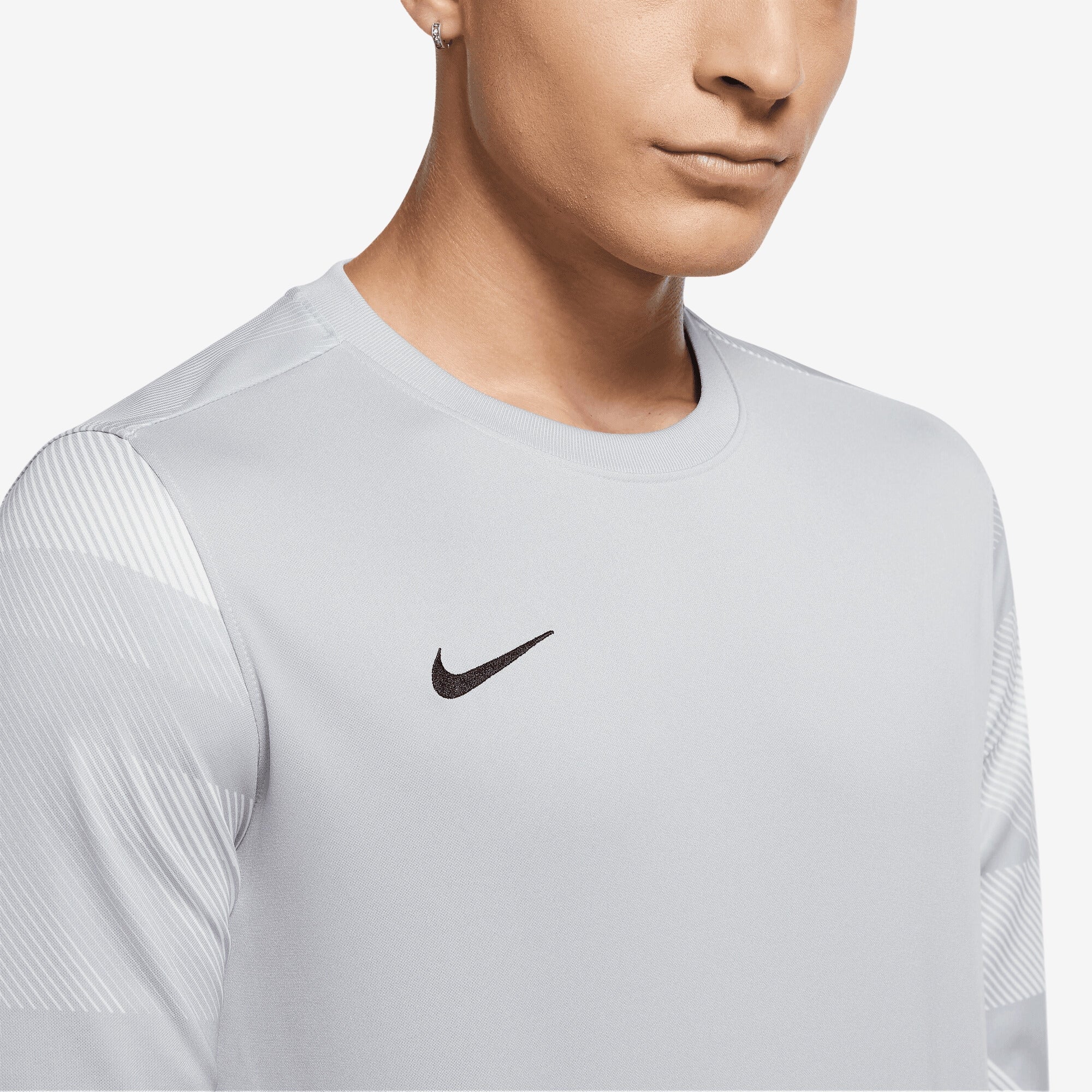 Nike Dri-FIT Park IV Goalkeeper Men's Soccer Jersey - Wolf Grey/White/Black