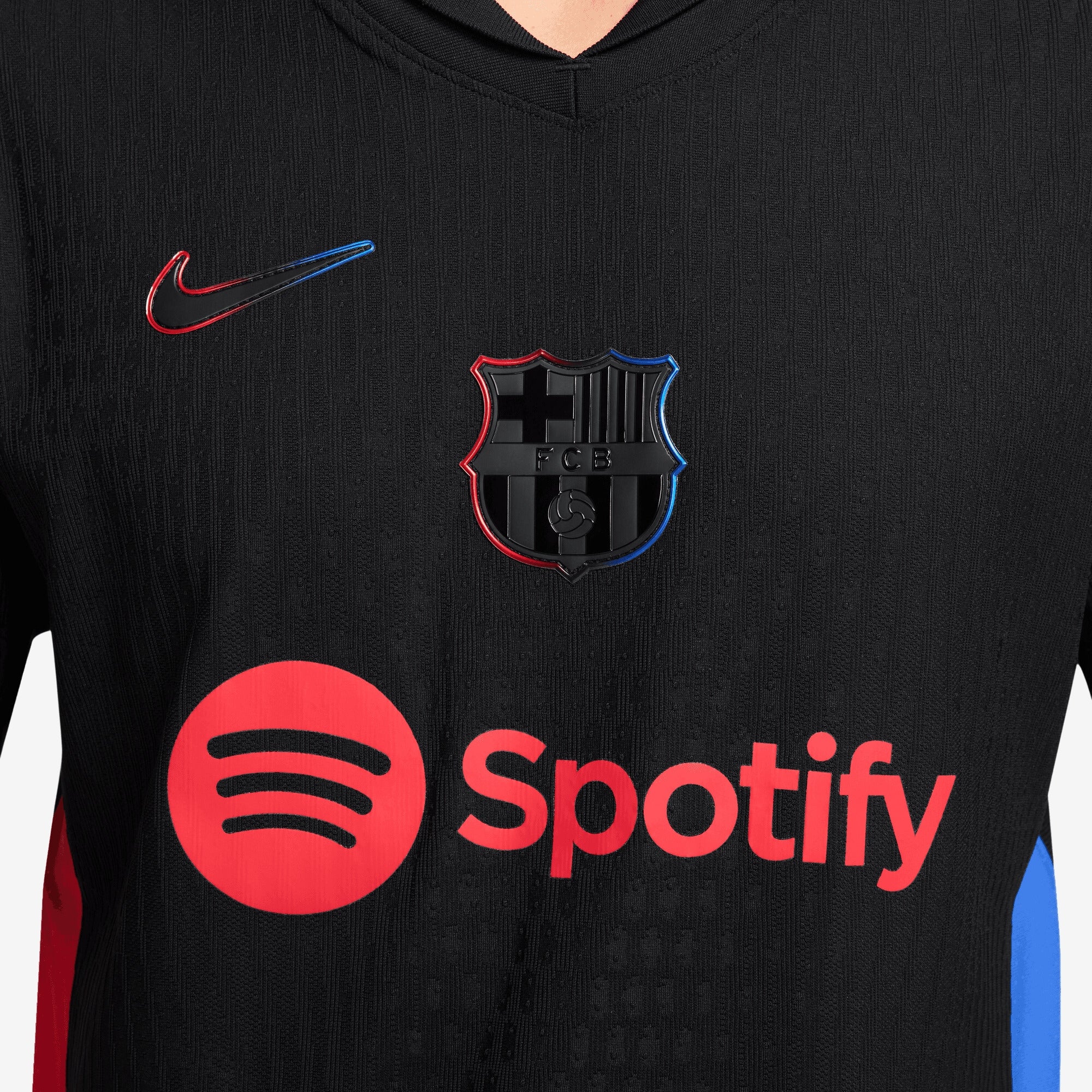 Nike FC Barcelona 2024/25 Match Away Men's Dri-FIT ADV Soccer Authentic Jersey - Black/University Red/Hyper Royal/Black