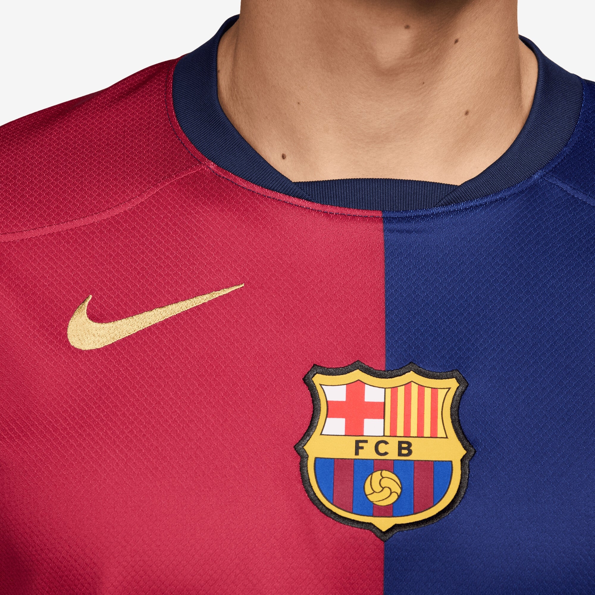 Nike FC Barcelona 2024/25 Stadium Home Men's Dri-FIT Soccer Replica Jersey - Deep Royal Blue/Noble Red/Club Gold