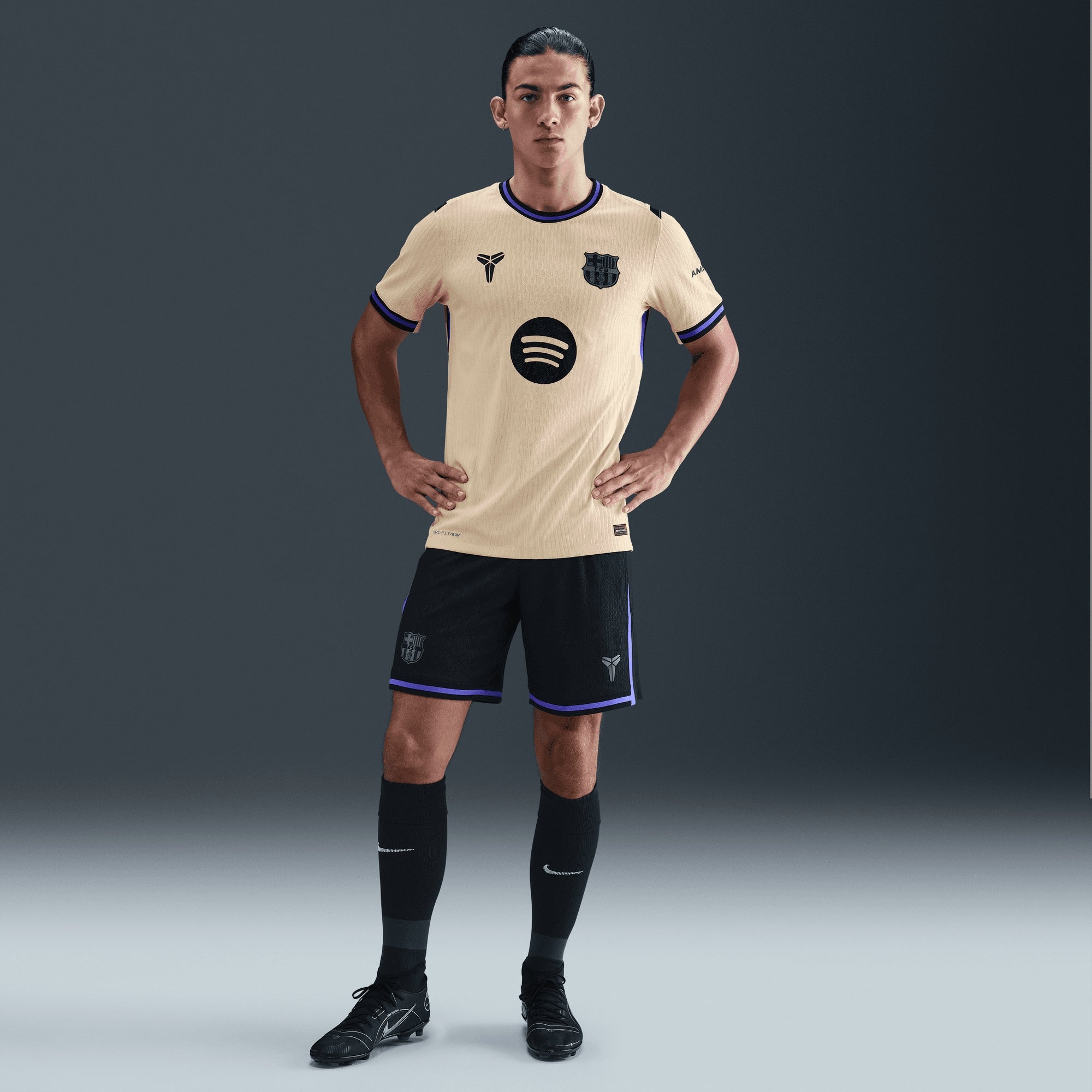 Nike FC Barcelona 2025/26 Match Away Men's Kobe Dri-FIT ADV Soccer Authentic Jersey - Team Gold/Team Gold/Persian Violet/Black