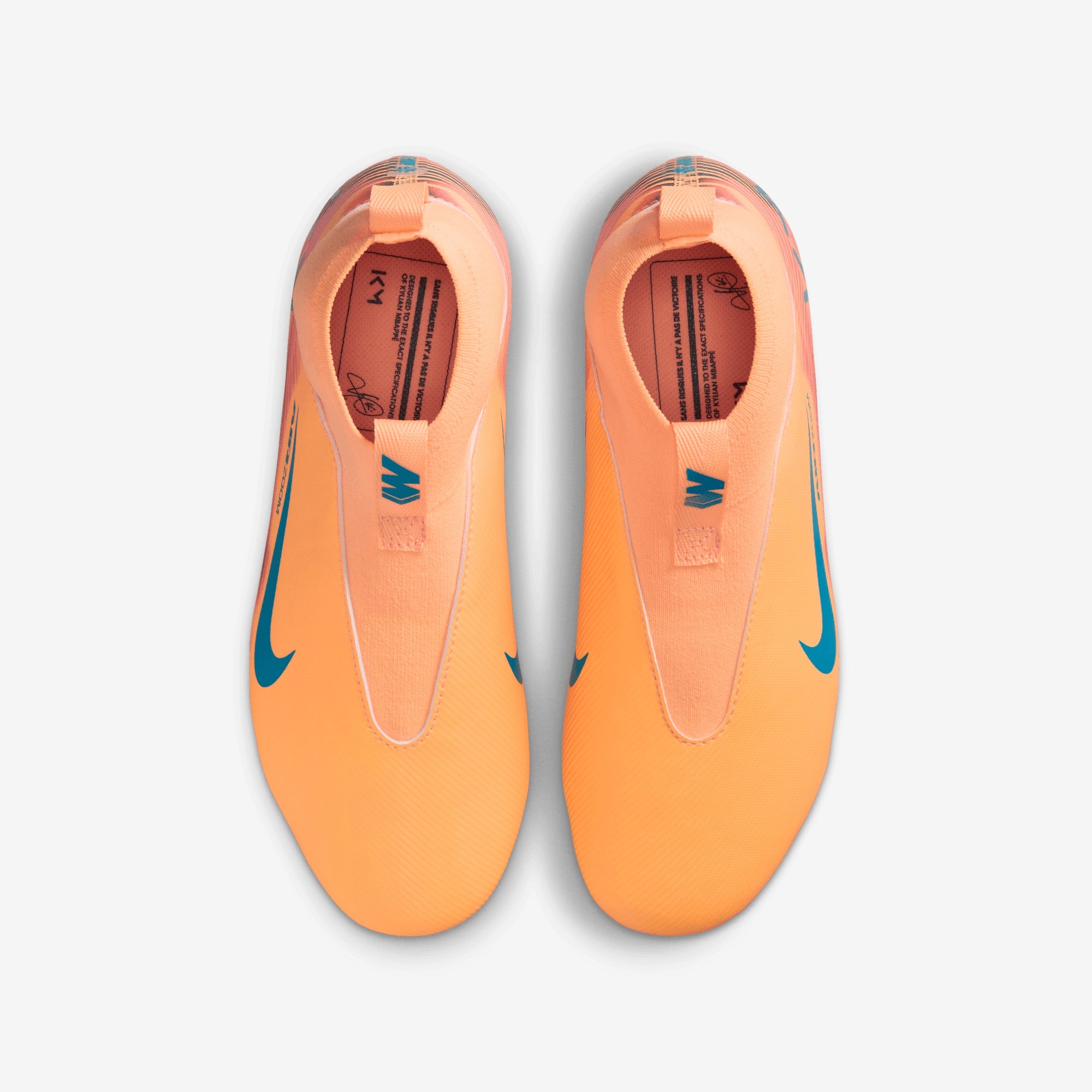 Nike Jr. Mercurial Superfly 10 Academy Kylian Mbappé Big Kids' Multi-Ground High-Top Soccer Cleats - Melon Tint/Neo Turq-Igloo