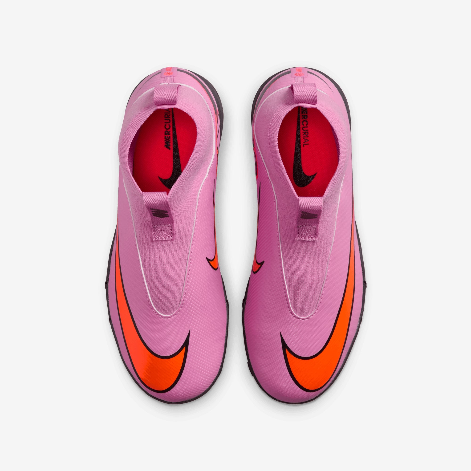Nike Jr. Mercurial Superfly 10 Academy Little/Big Kids' Turf High-Top Soccer Shoes - Magic Flamingo/Black-Total Crimson
