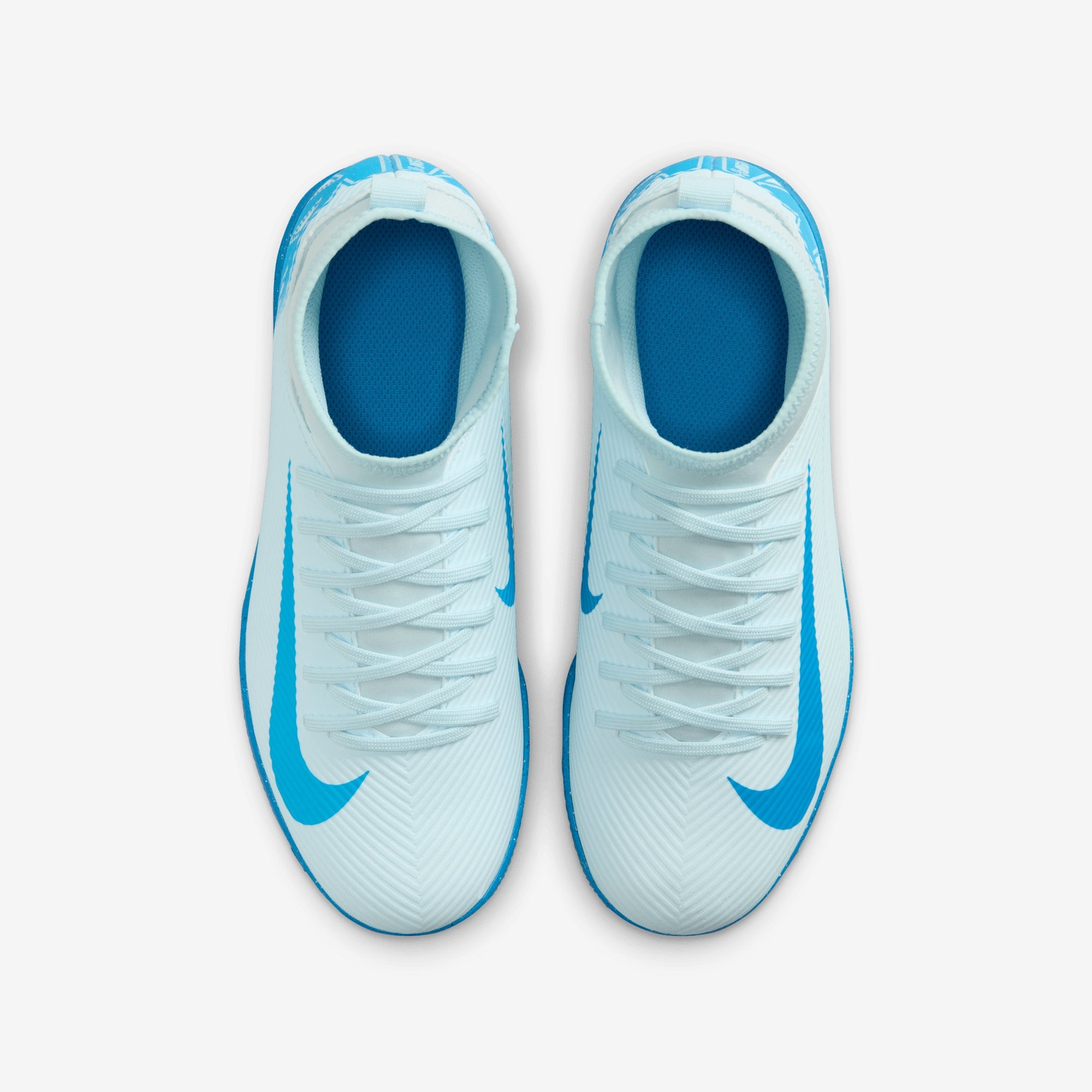 Nike Jr. Mercurial Superfly 10 Club Little/Big Kids' IC High-Top Soccer Shoes - Glacier Blue/Blue Orbit