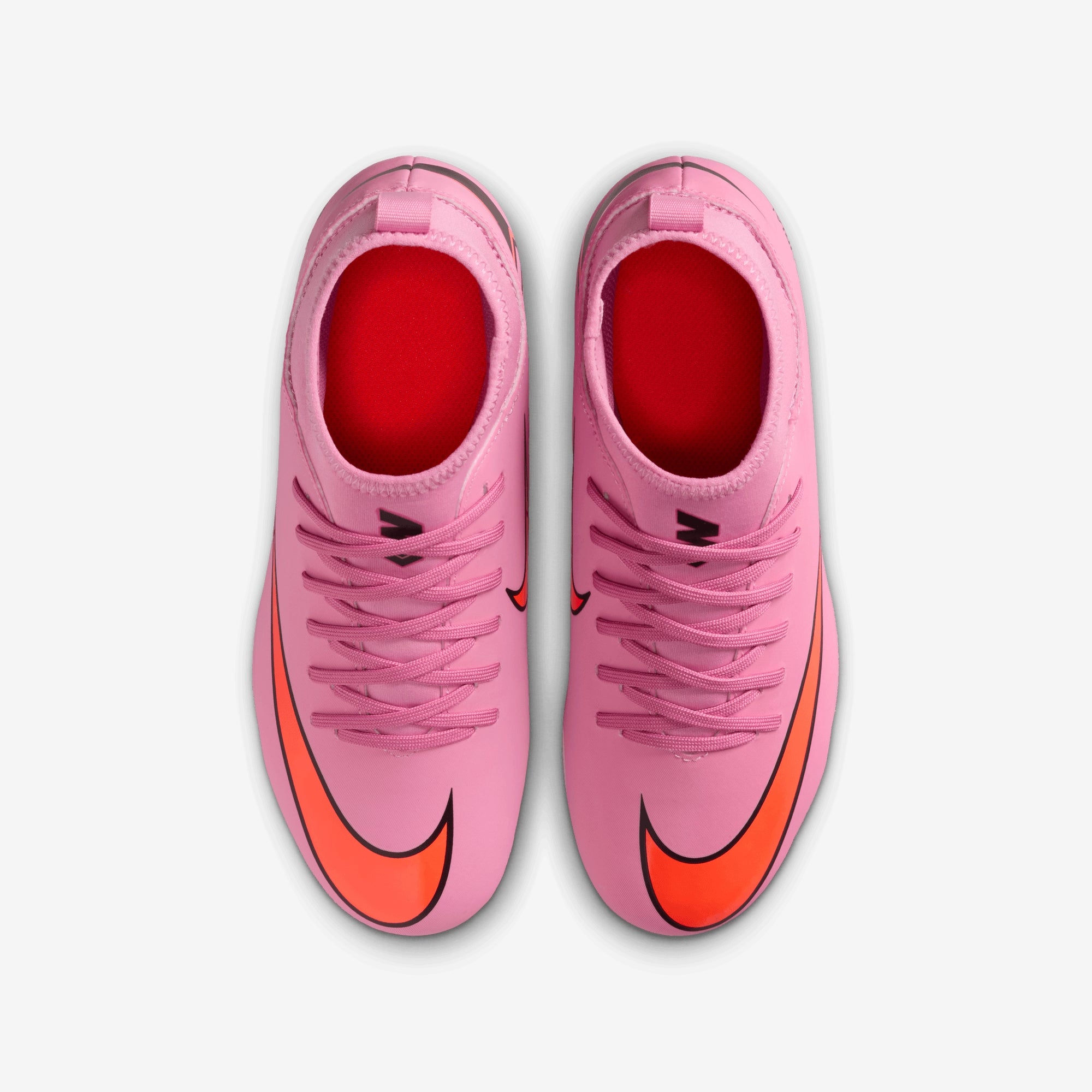 Nike Jr. Mercurial Superfly 10 Club Little/Big Kids' Multi-Ground High-Top Soccer Cleats - Magic Flamingo/Black-Total Crimson