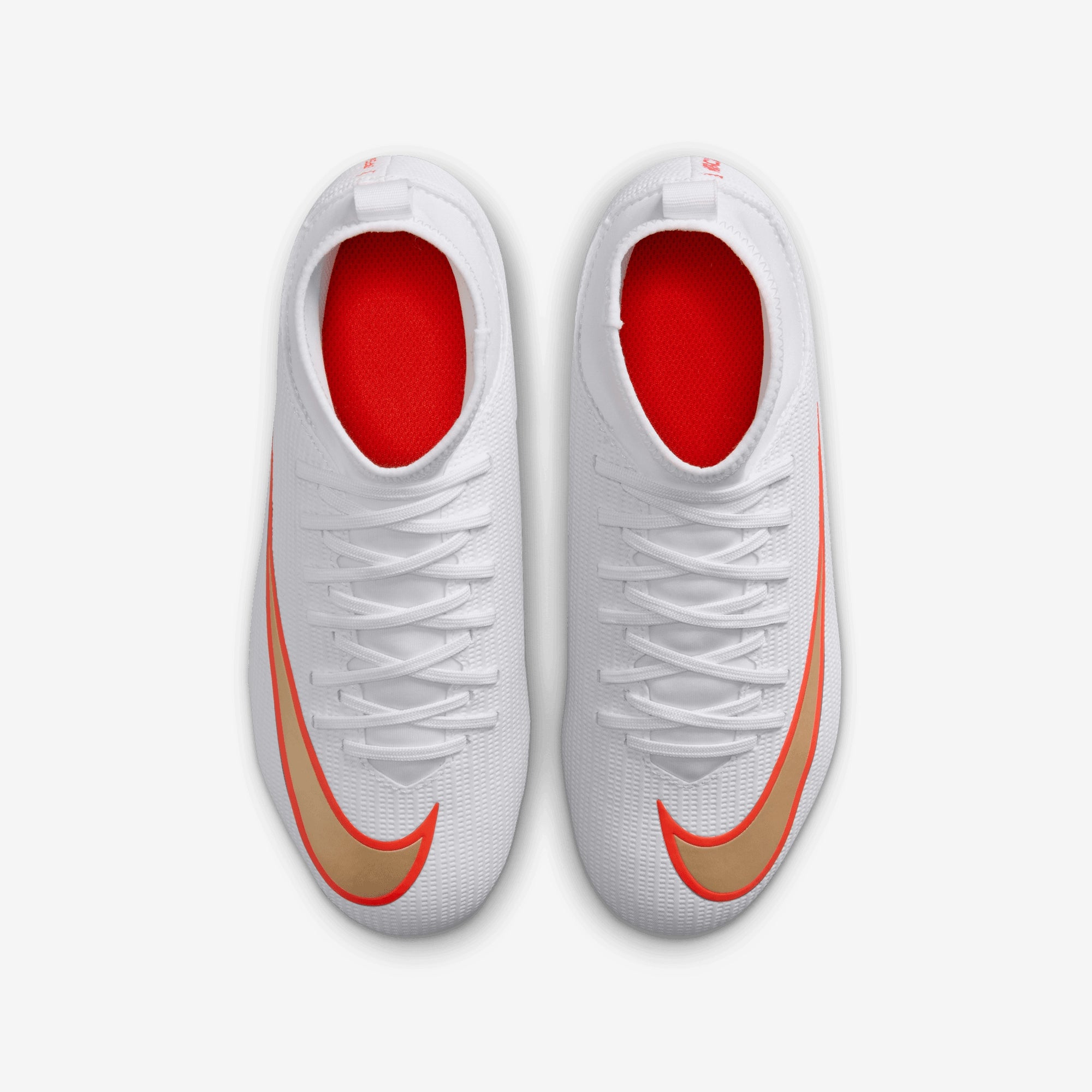 Nike Jr. Mercurial Superfly 11 Club Big Kids' Multi-Ground High-Top Soccer Cleats - White/Blur-Bright Crimson
