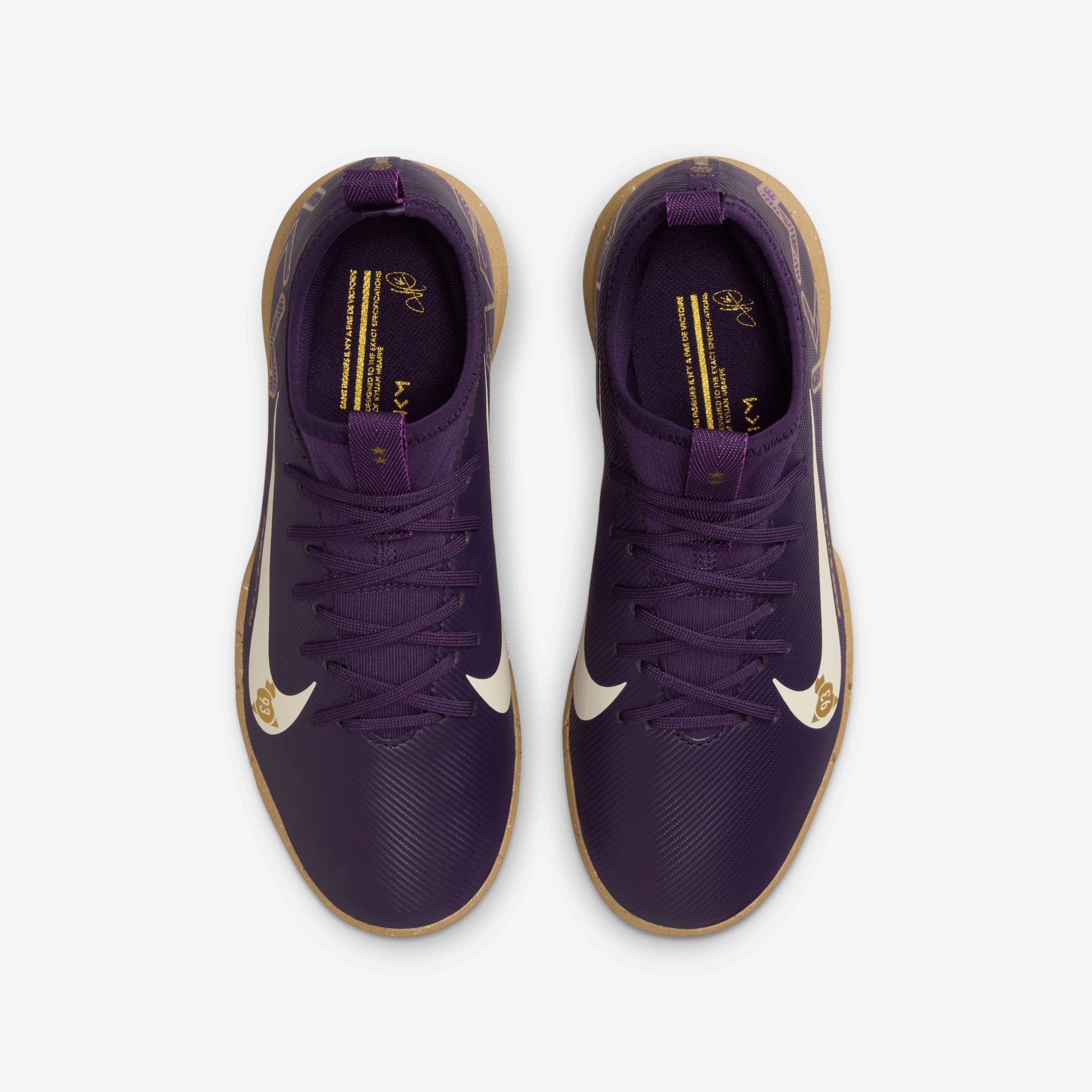 Nike Jr. Mercurial Vapor 16 Academy "Kylian Mbappé" Big Kids' Indoor/Court Low-Top Soccer Shoes - Grand Purple/Pale Ivory