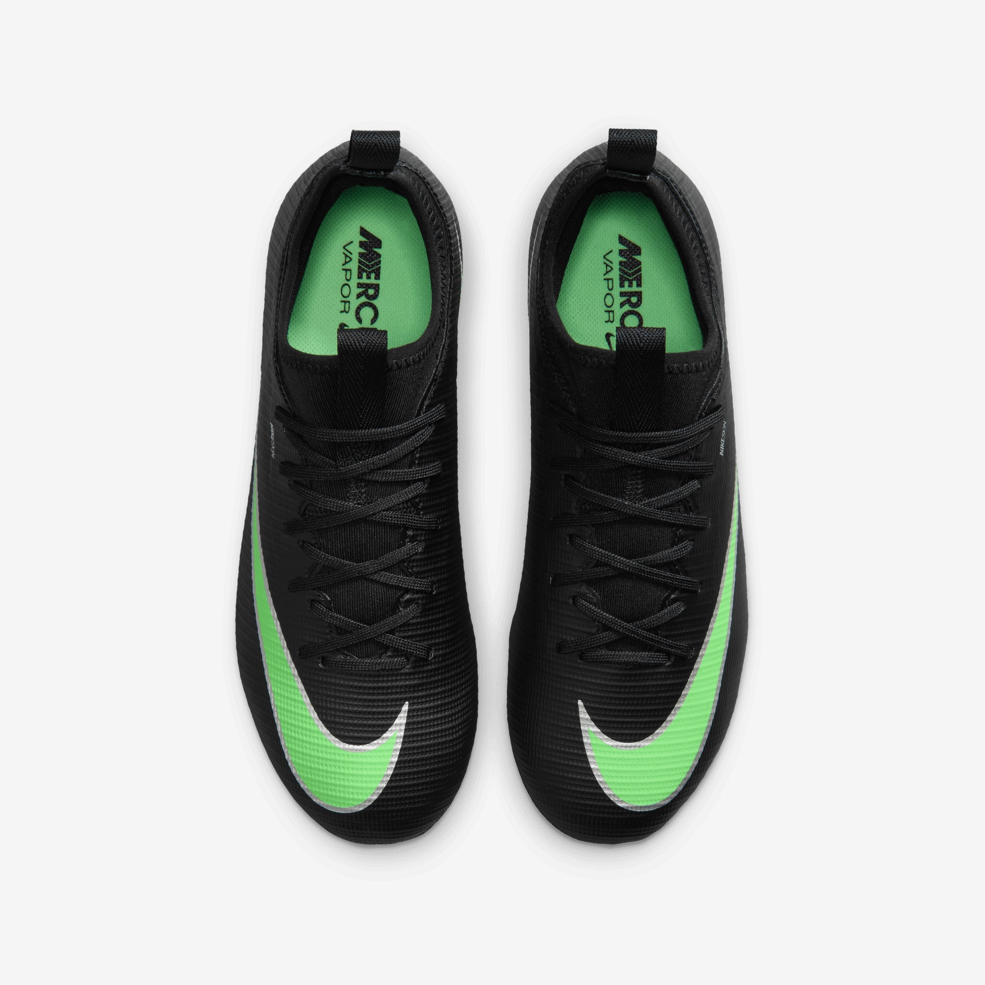 Nike Jr. Mercurial Vapor 17 Academy Big Kids' Multi-Ground Low-Top Soccer Cleats - Black/Illusion Green-Black