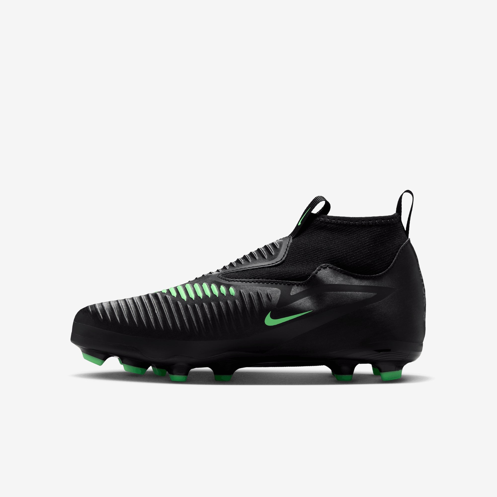Nike Jr. Phantom 6 High Academy Big Kids' Multi-Ground Soccer Cleats - Black/Illusion Green-Black