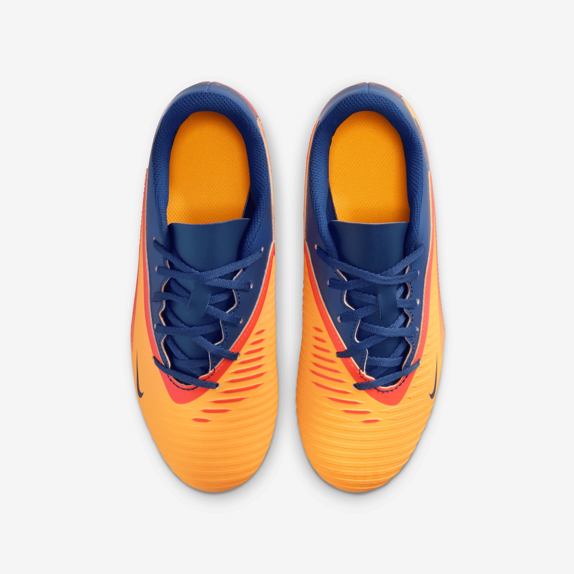 Nike Jr. Phantom 6 Low Club "Erling Haaland" Big Kids' Multi-Ground Soccer Cleats - Laser Orange/Lemon Venom-Blue Void