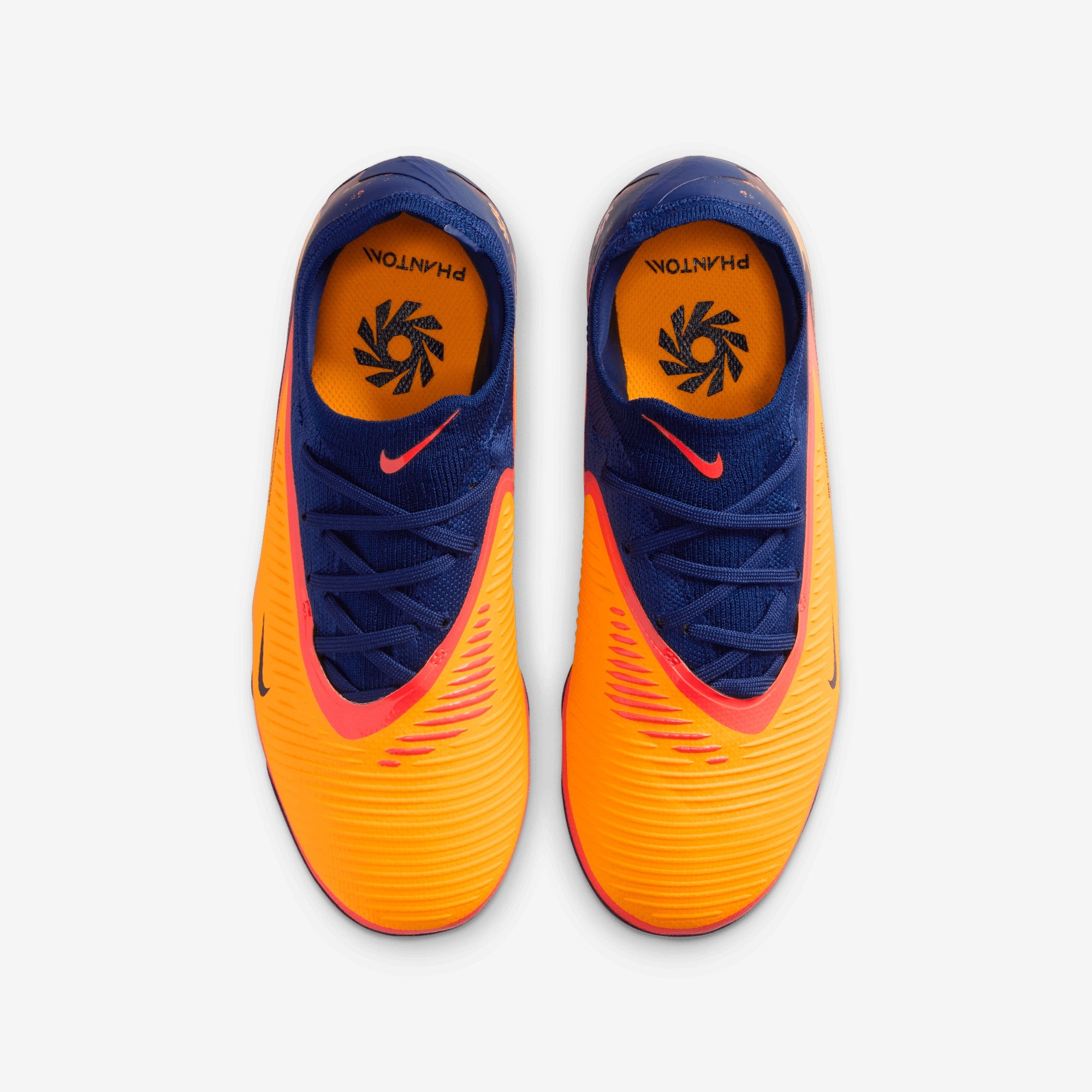 Nike Jr. Phantom 6 Low Pro "Erling Haaland" Big Kids' Multi-Ground Soccer Cleats - Laser Orange/Lemon Venom-Blue Void