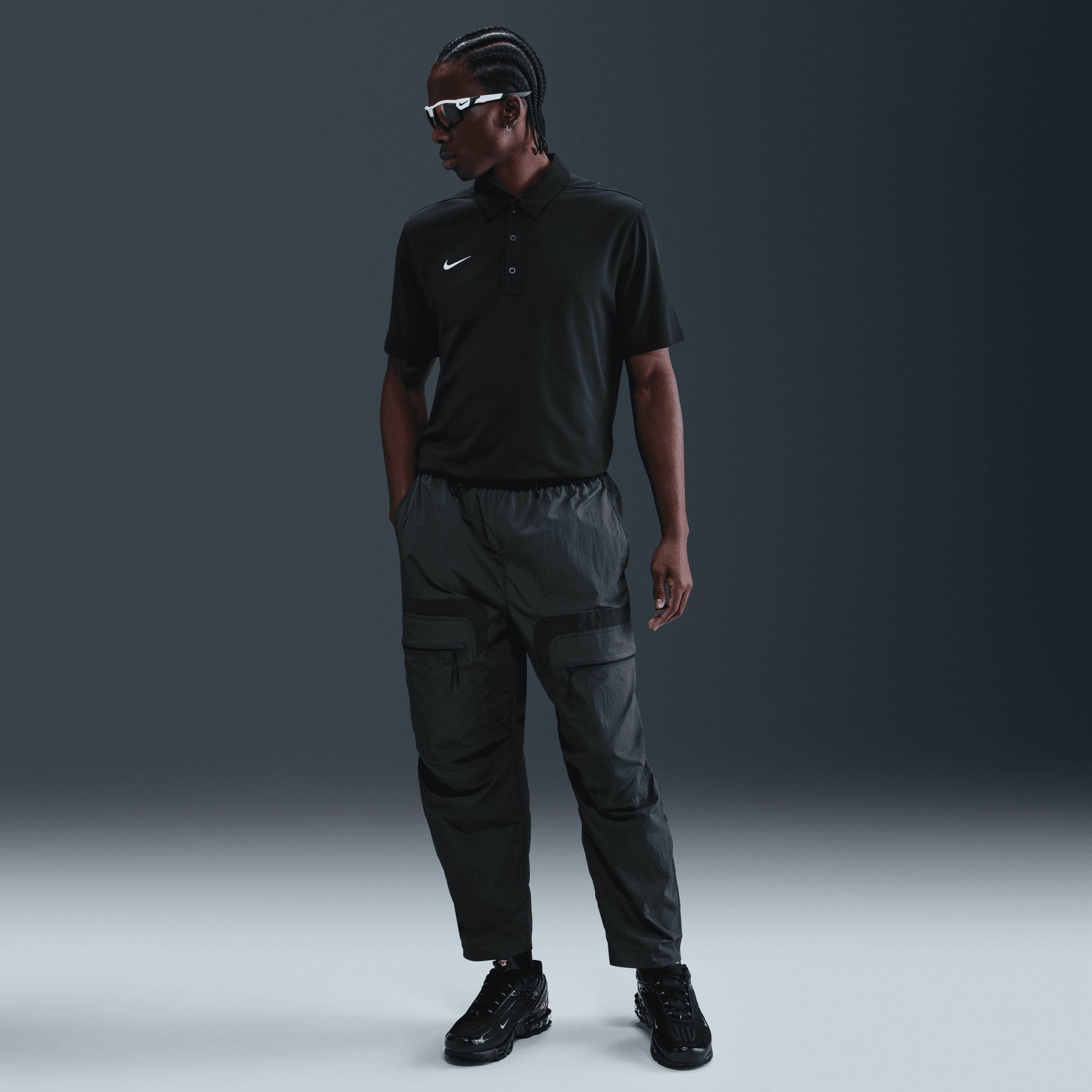 Nike Men's Football Polo - Black/White