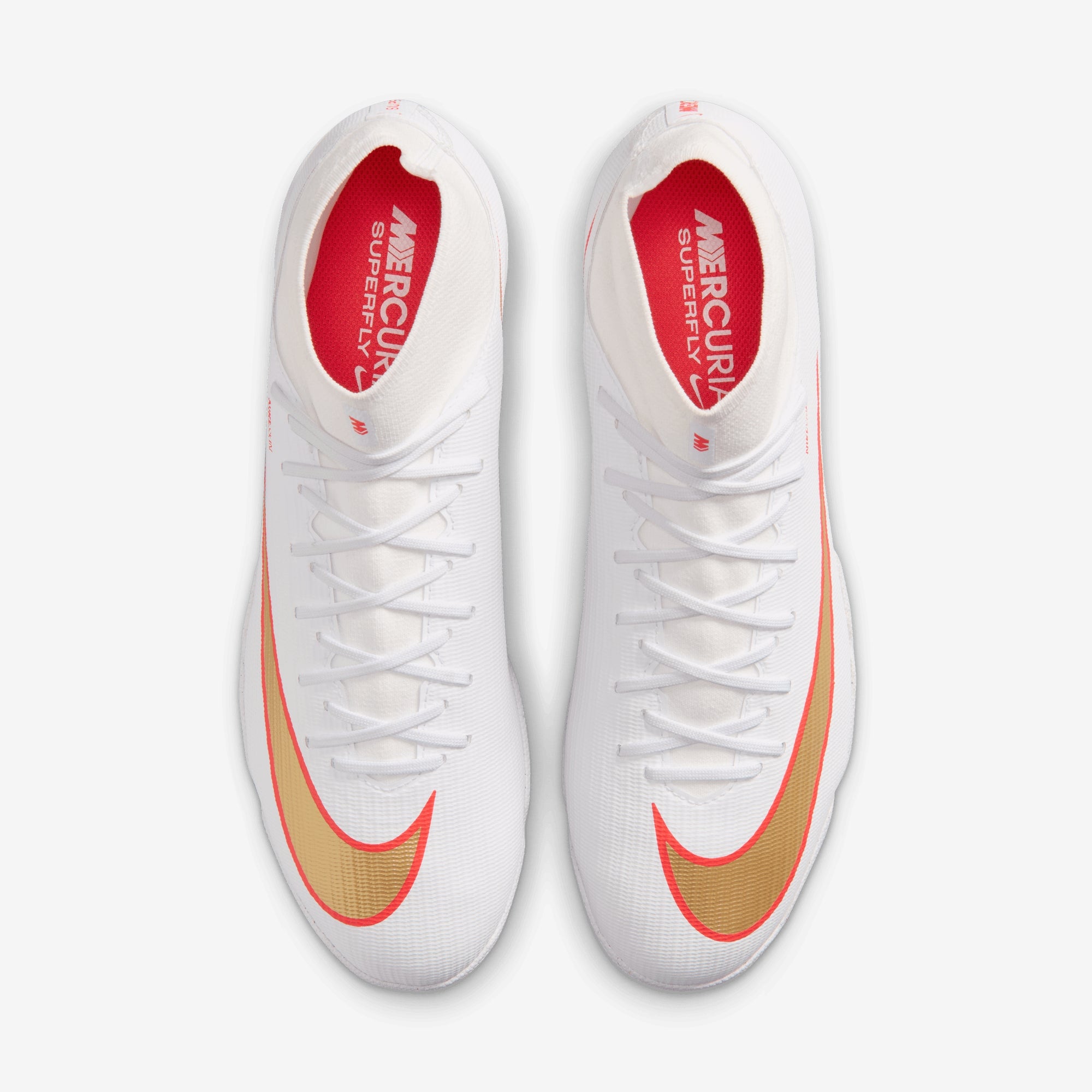 Nike Mercurial Superfly 11 Academy Turf High-Top Soccer Shoes - White/Blur-Bright Crimson