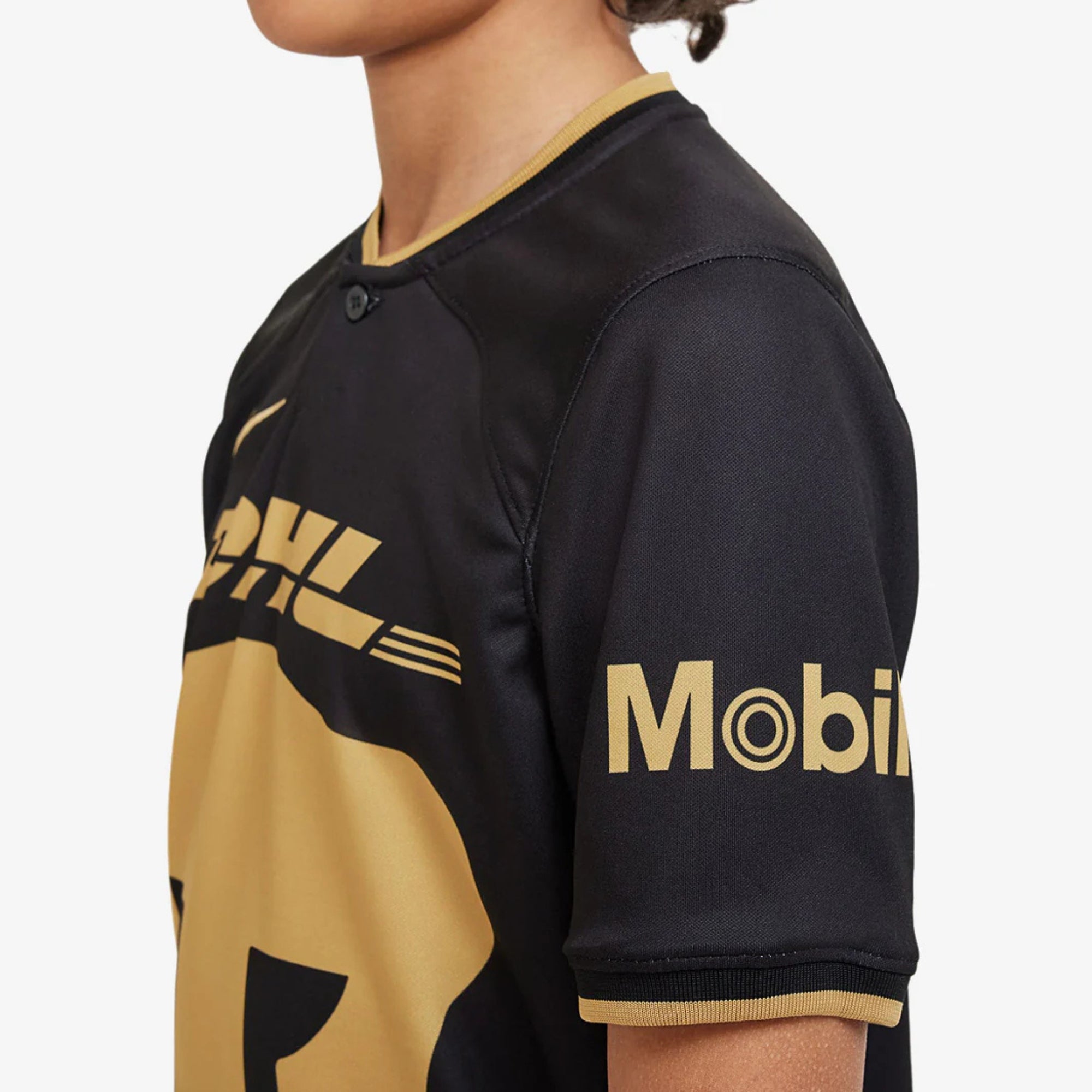 Nike Pumas UNAM 2022/23 Stadium Third Big Kids' Dri-FIT Soccer Replica Jersey - Black/Truly Gold/Truly Gold