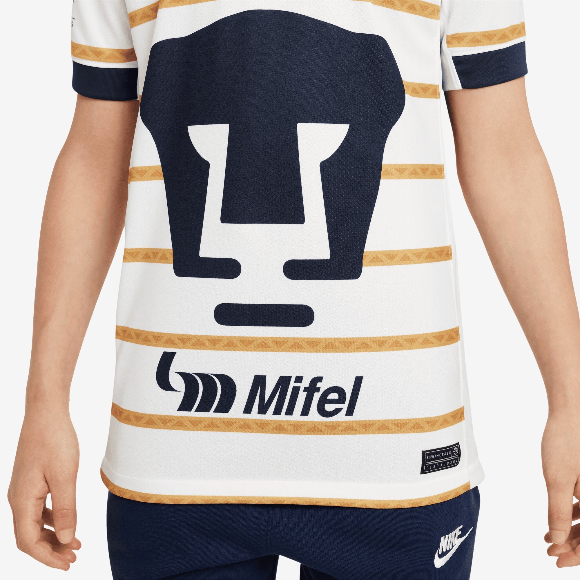 Nike Pumas UNAM 2024/25 Stadium Home Big Kids' Dri-FIT Soccer Replica Jersey - White/Obsidian/Obsidian