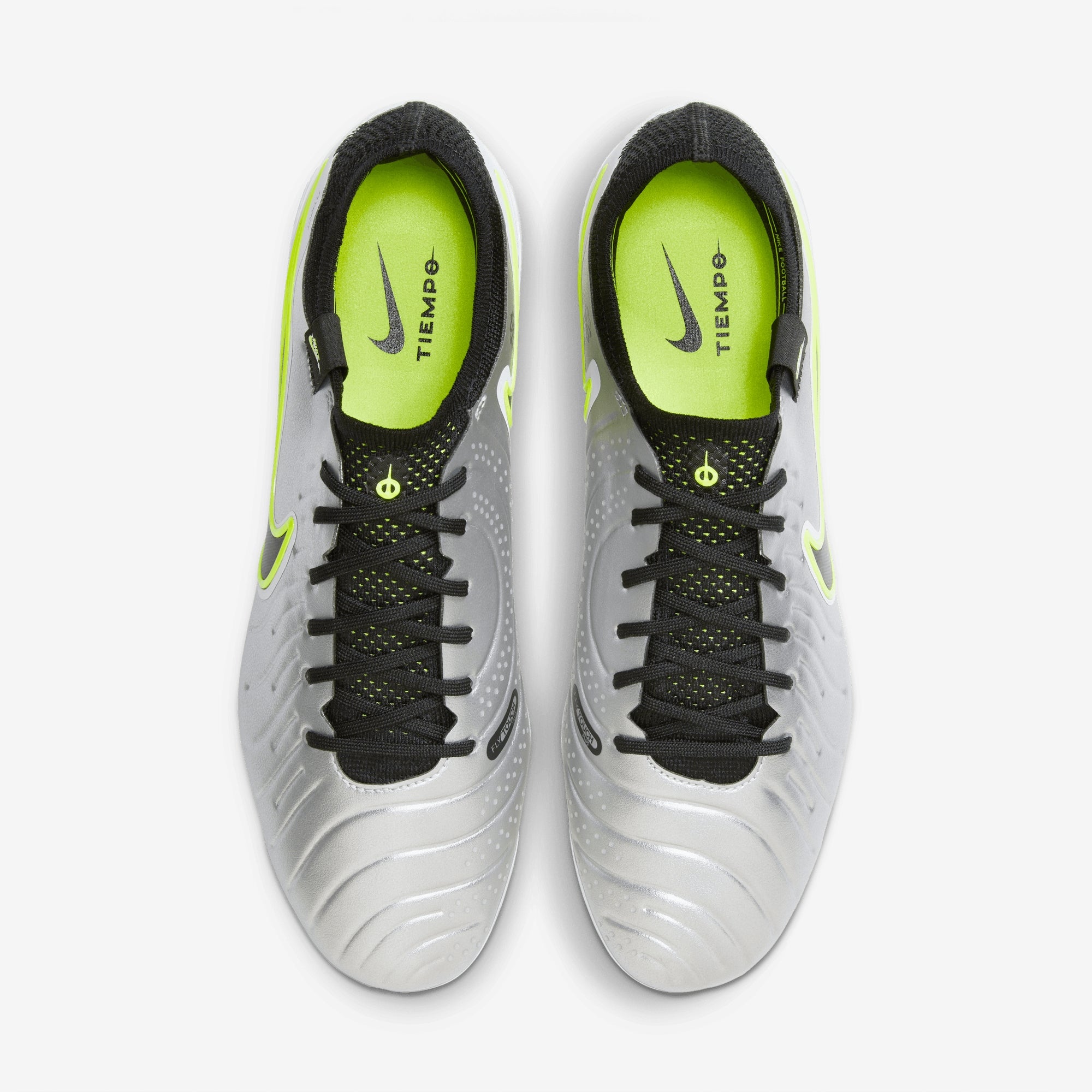 Nike Tiempo Legend 10 Elite FG Low-Top Soccer Cleats - Metallic Silver/Black-Volt