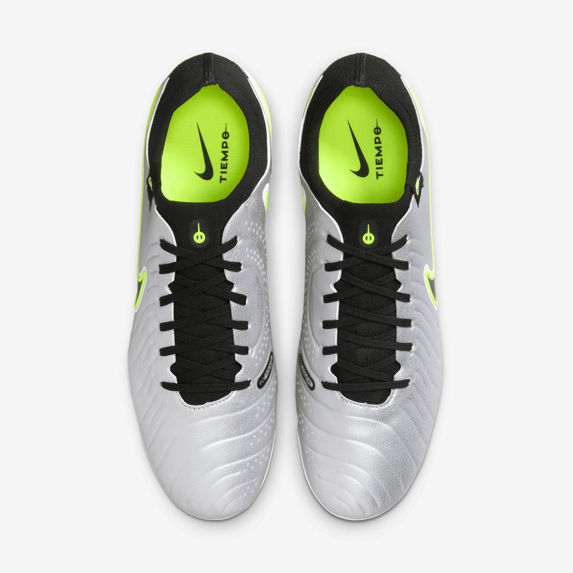 Nike Tiempo Legend 10 Pro FG Low-Top Soccer Cleats - Metallic Silver/Black-Volt