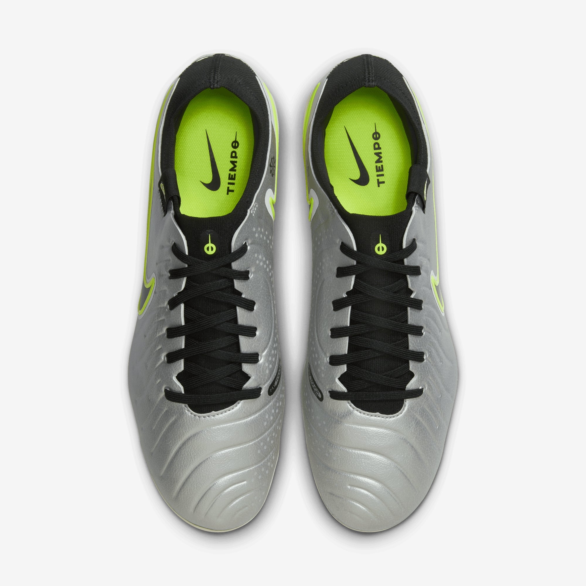 Nike Tiempo Legend 10 Pro AG Low-Top Soccer Cleats - Metallic Silver/Black-Volt