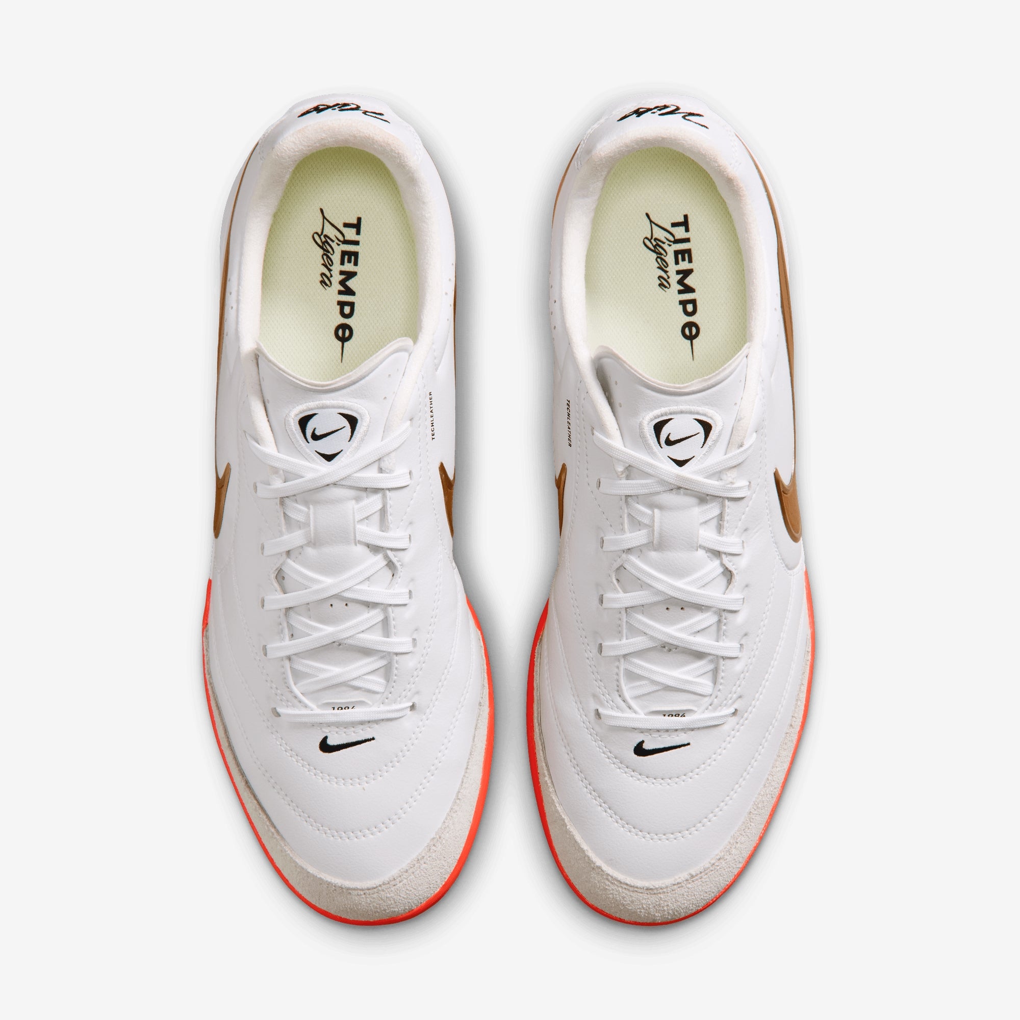 Nike Tiempo Ligera Pro Turf Low-Top Soccer Shoes - White/Blur-Bright Crimson
