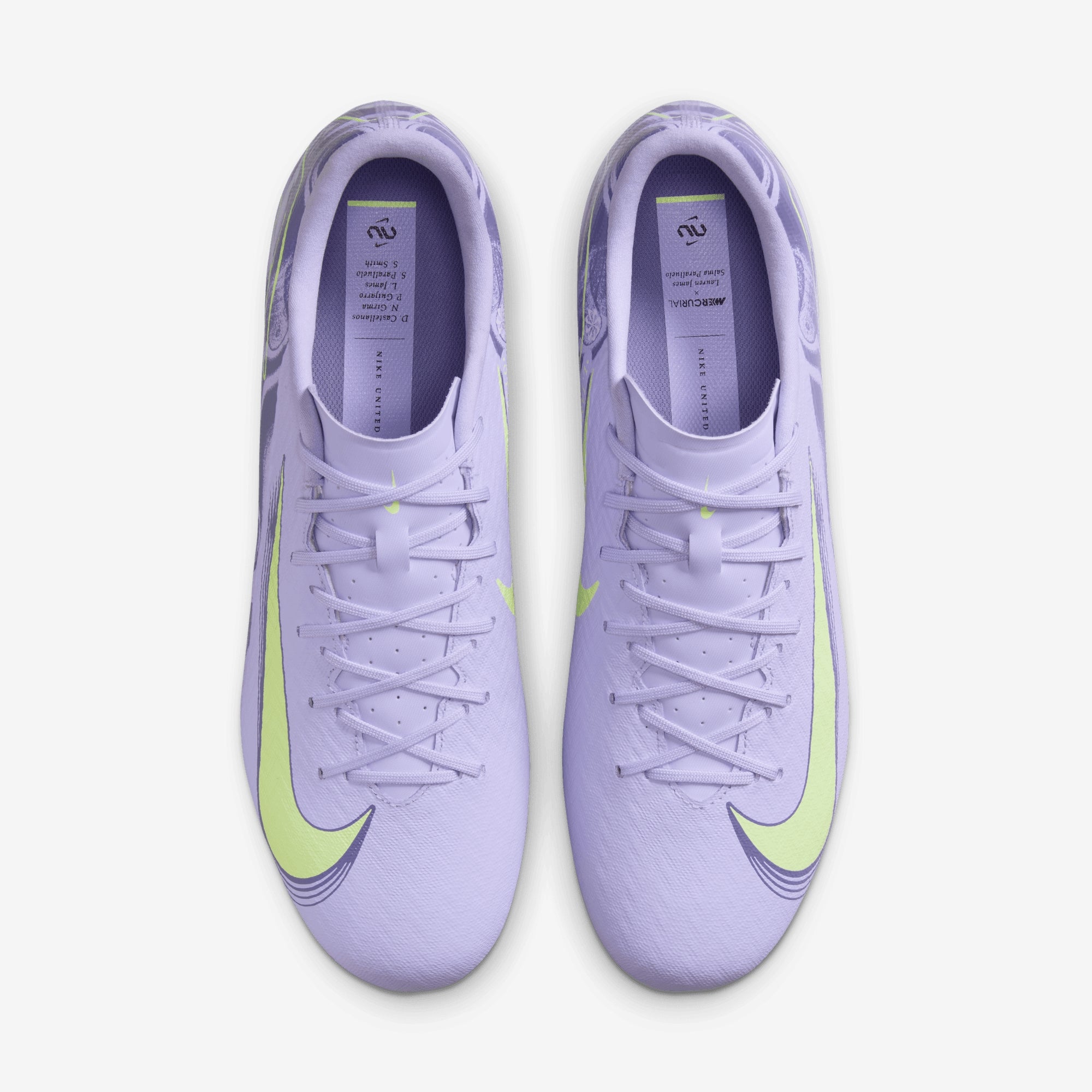 Nike United Mercurial Vapor 16 Academy MG Low-Top Soccer Cleats - Purple Agate/Barely Volt