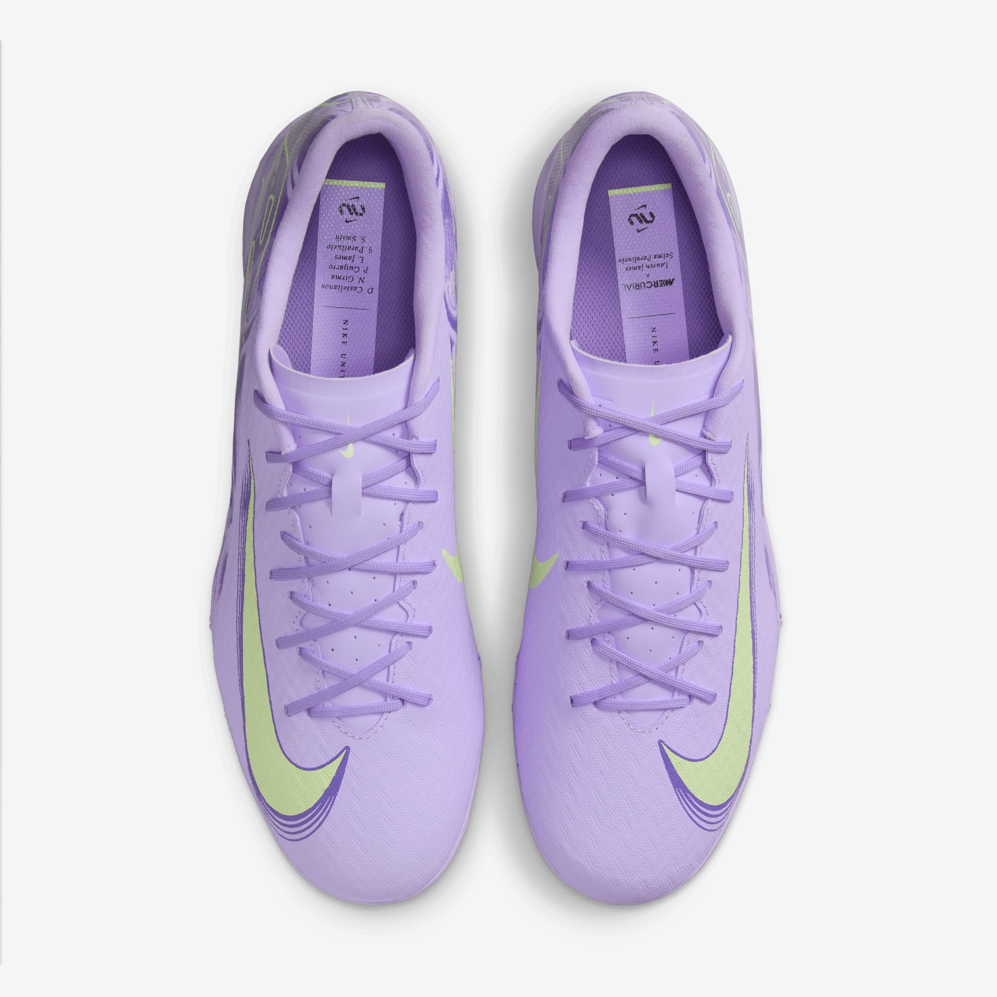 Nike United Mercurial Vapor 16 Academy TF Low-Top Soccer Shoes - Purple Agate/Barely Volt