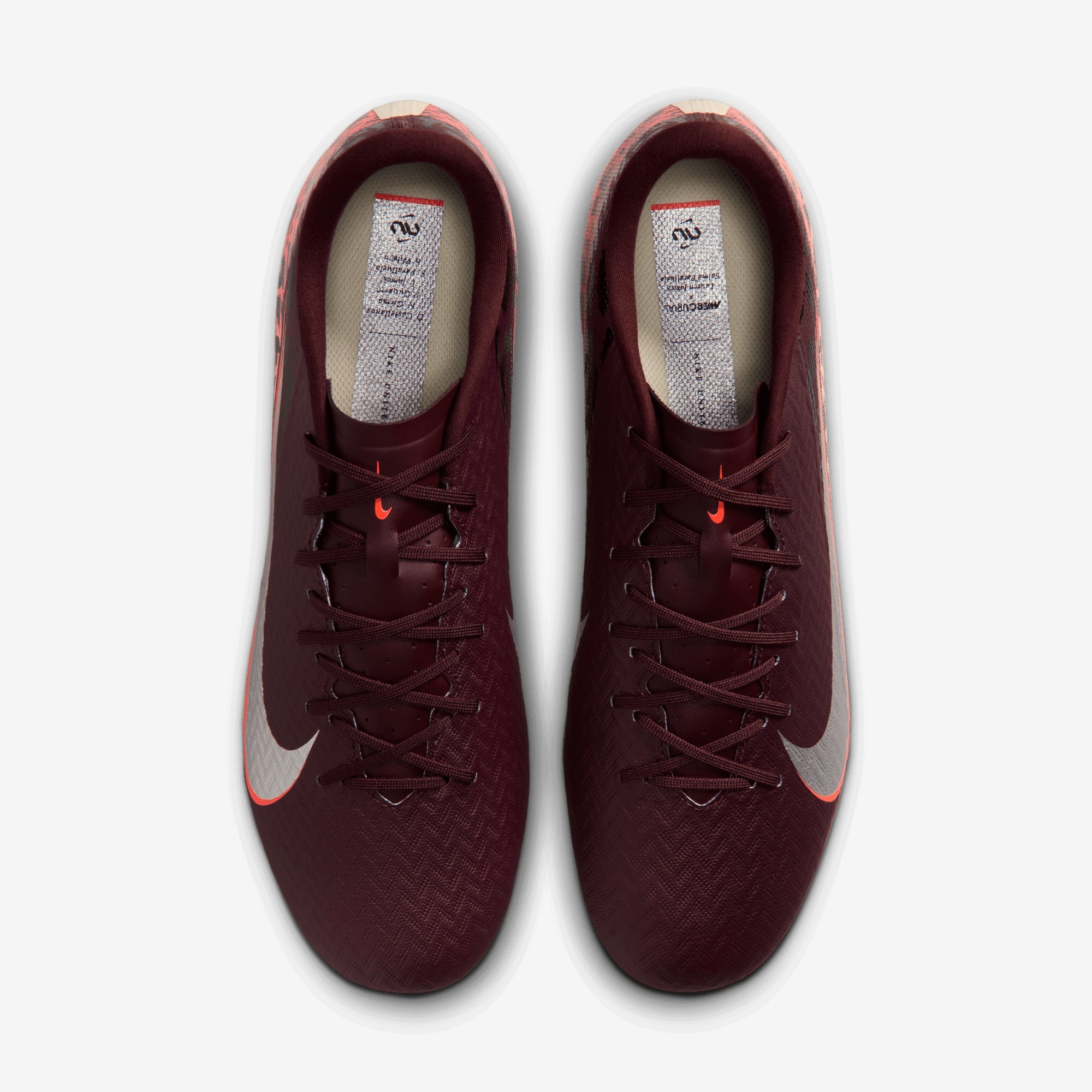 Nike United Mercurial Vapor 16 Academy Multi-Ground Low-Top Soccer Cleats - Burgundy Crush/Metallic Silver
