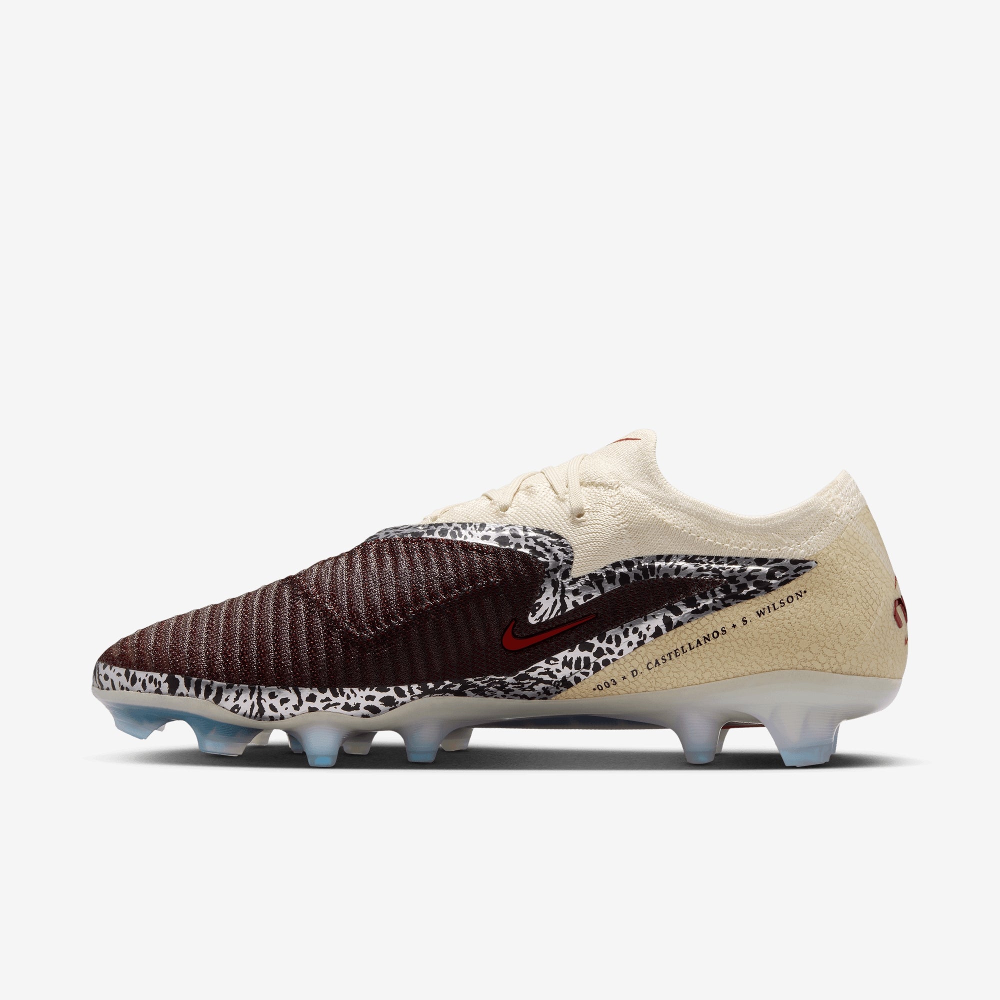 Nike United Phantom 6 Low Elite Firm-Ground Soccer Cleats - Burgundy Crush/University Red-Fossil