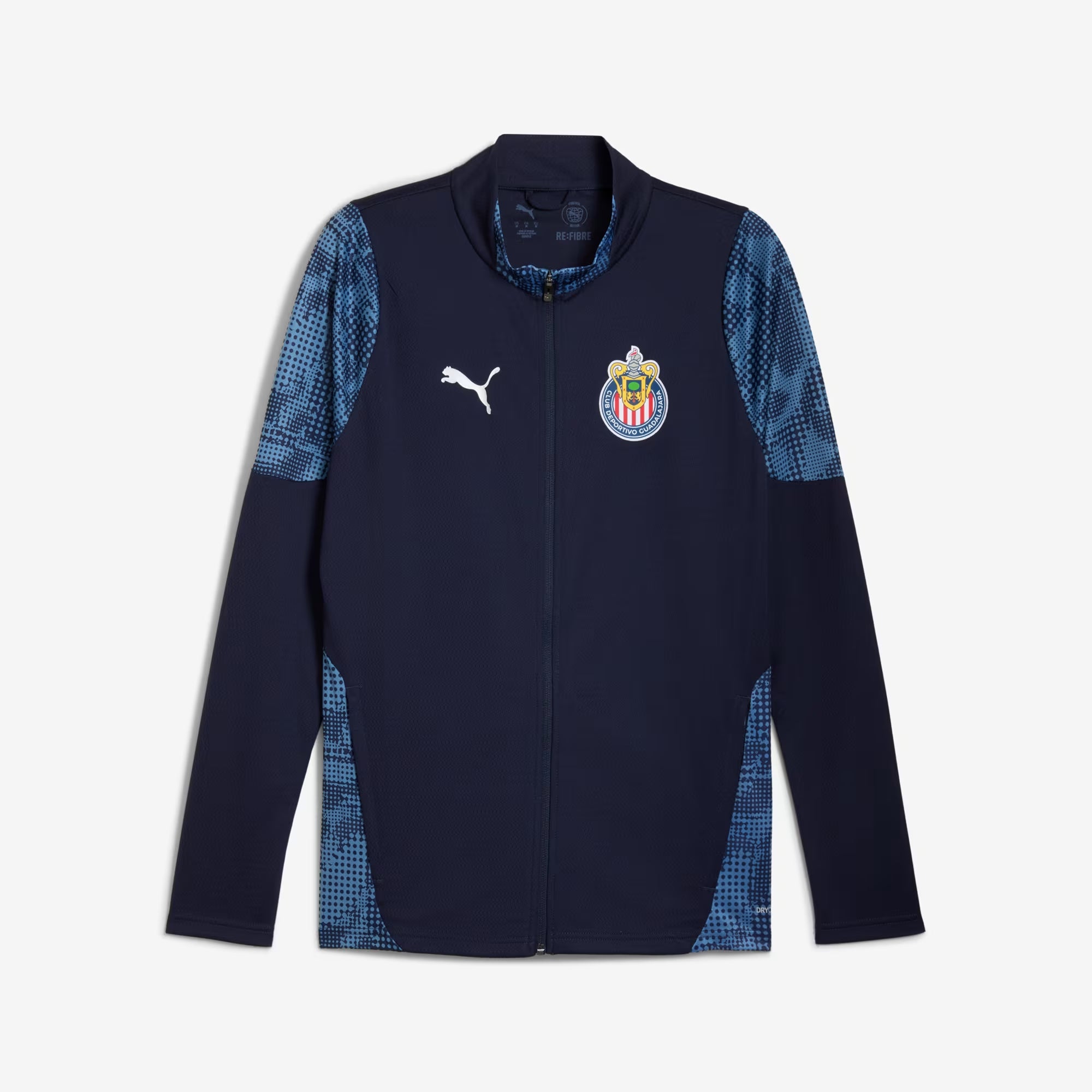 PUMA Chivas Men's Full-Zip Soccer Training Jacket - PUMA Navy-PUMA Silver