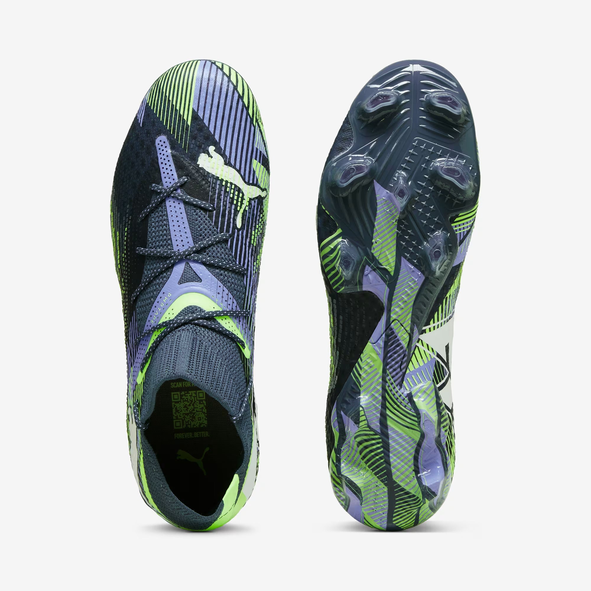 PUMA FUTURE 7 ULTIMATE Firm/Artificial-Ground Low-Top Soccer Cleats - Gray Skies-PUMA White-Fizzy Apple