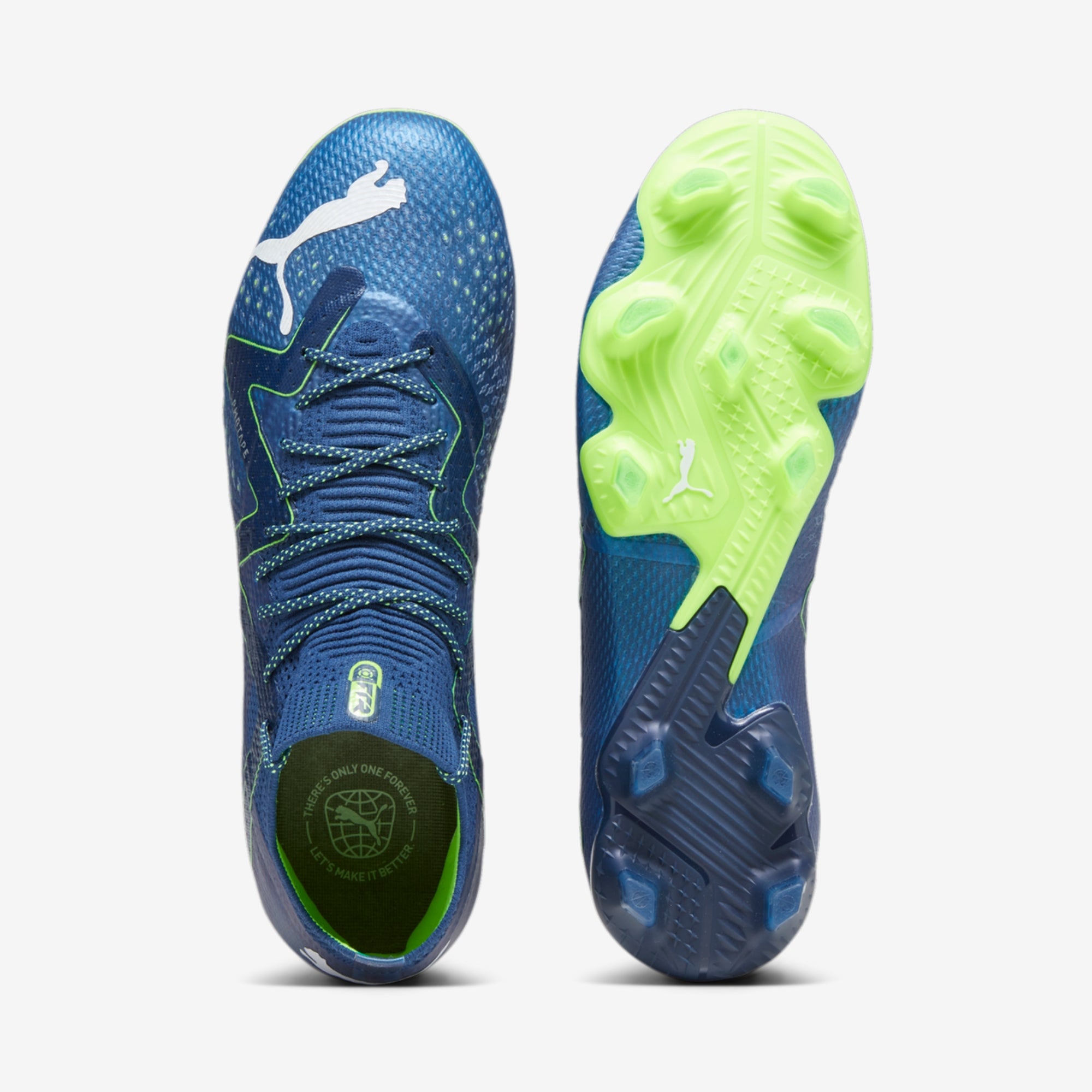 PUMA FUTURE ULTIMATE Firm/Artificial-Ground Low-Top Soccer Cleats - Persian Blue-PUMA White-Pro Green