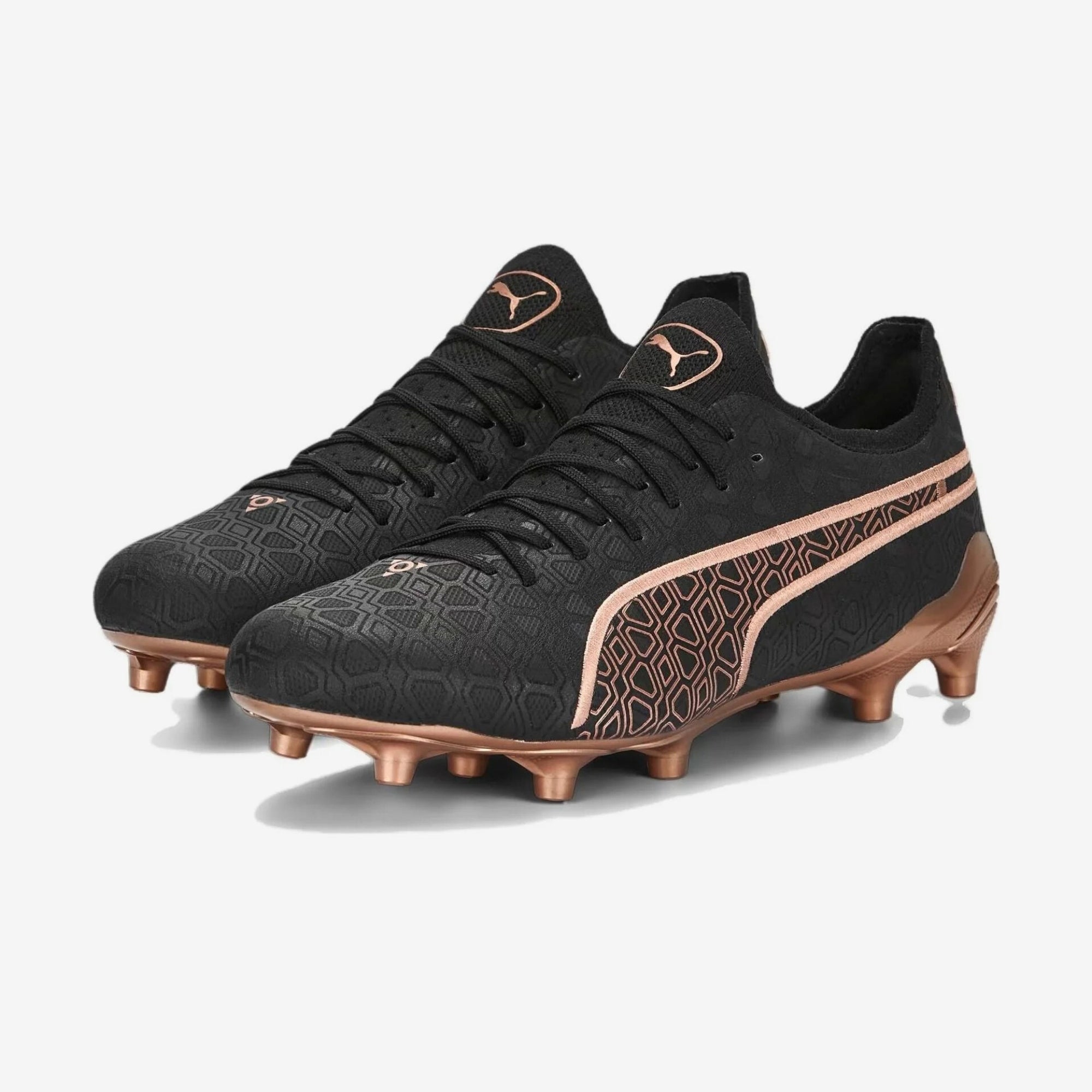 PUMA KING RUDAGON Firm/Artificial-Ground Low-Top Soccer Cleats - PUMA Black-PUMA White-PUMA Gold