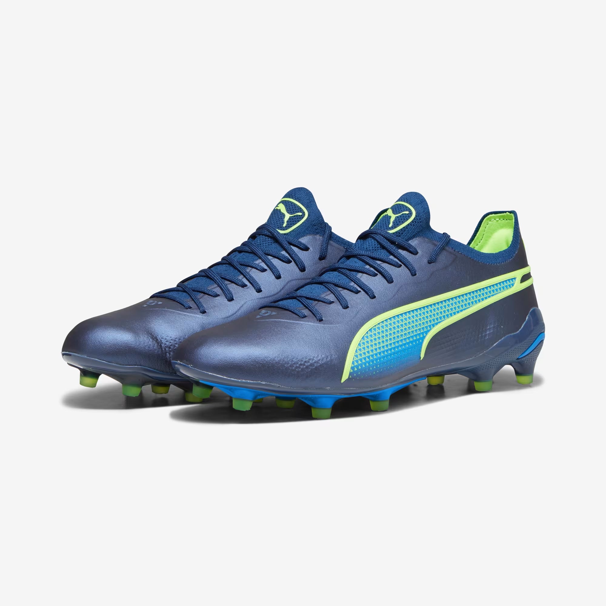 PUMA KING ULTIMATE Firm/Artificial-Ground Low-Top Soccer Cleats - Persian Blue-Pro Green-Ultra Blue