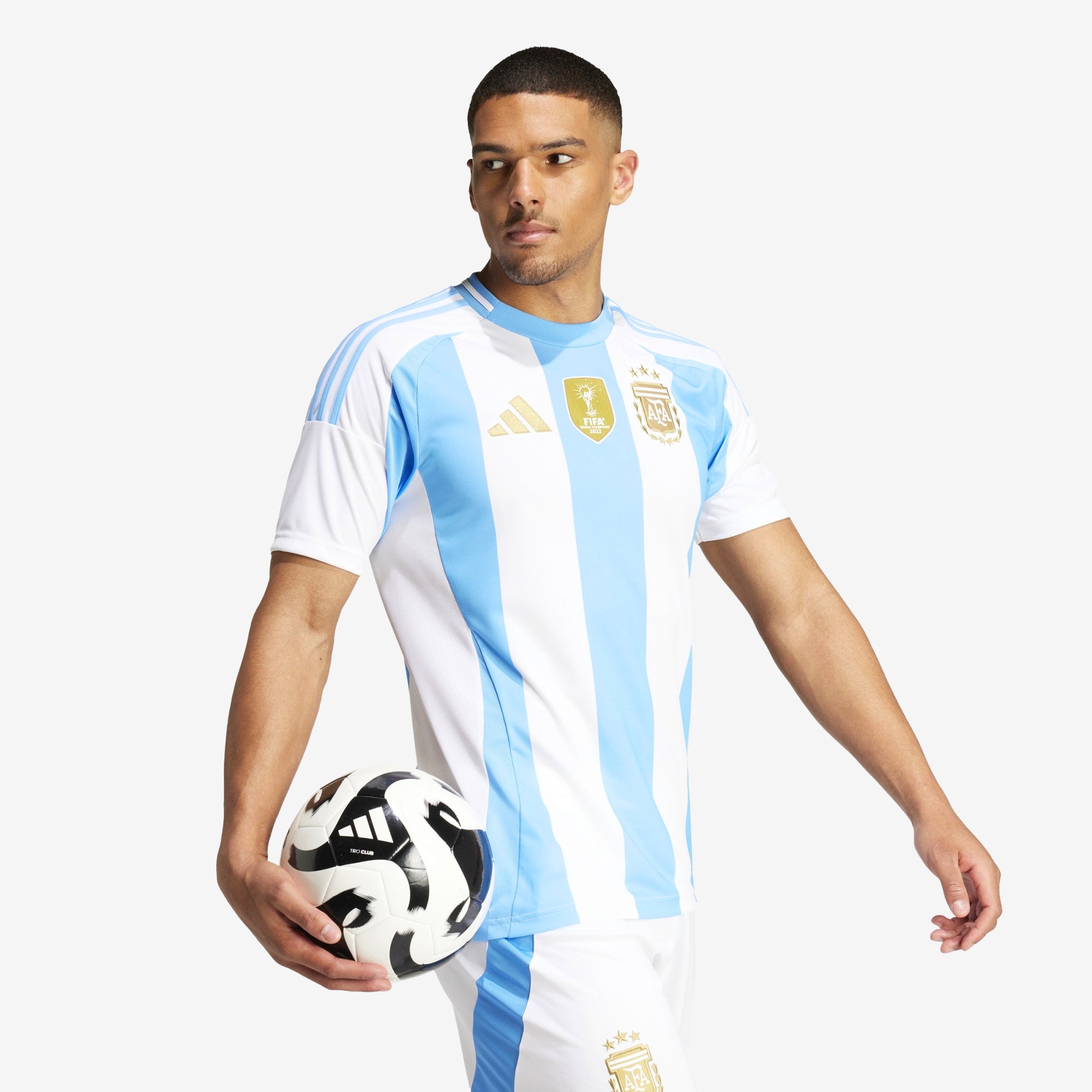 adidas Argentina 2024 Stadium Home Men's AEROREADY Soccer Replica Jersey - White / Blue Burst