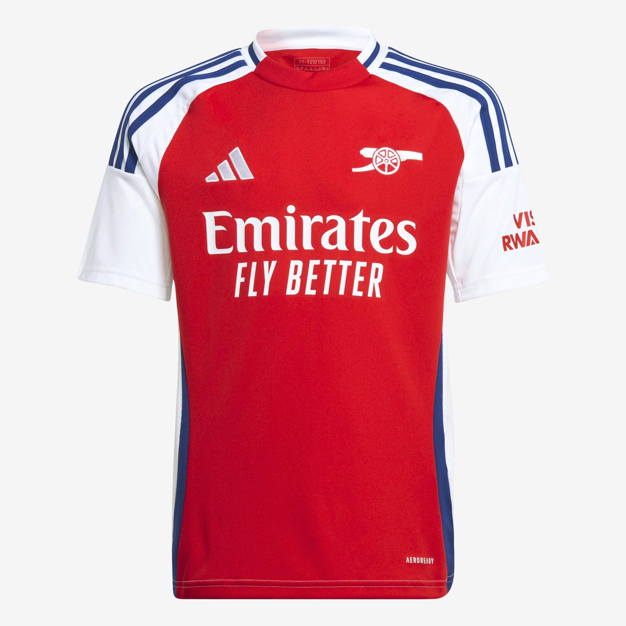 adidas Arsenal 2024/25 Stadium Home Big Kids' AEROREADY Soccer Replica Jersey - Better Scarlet / White