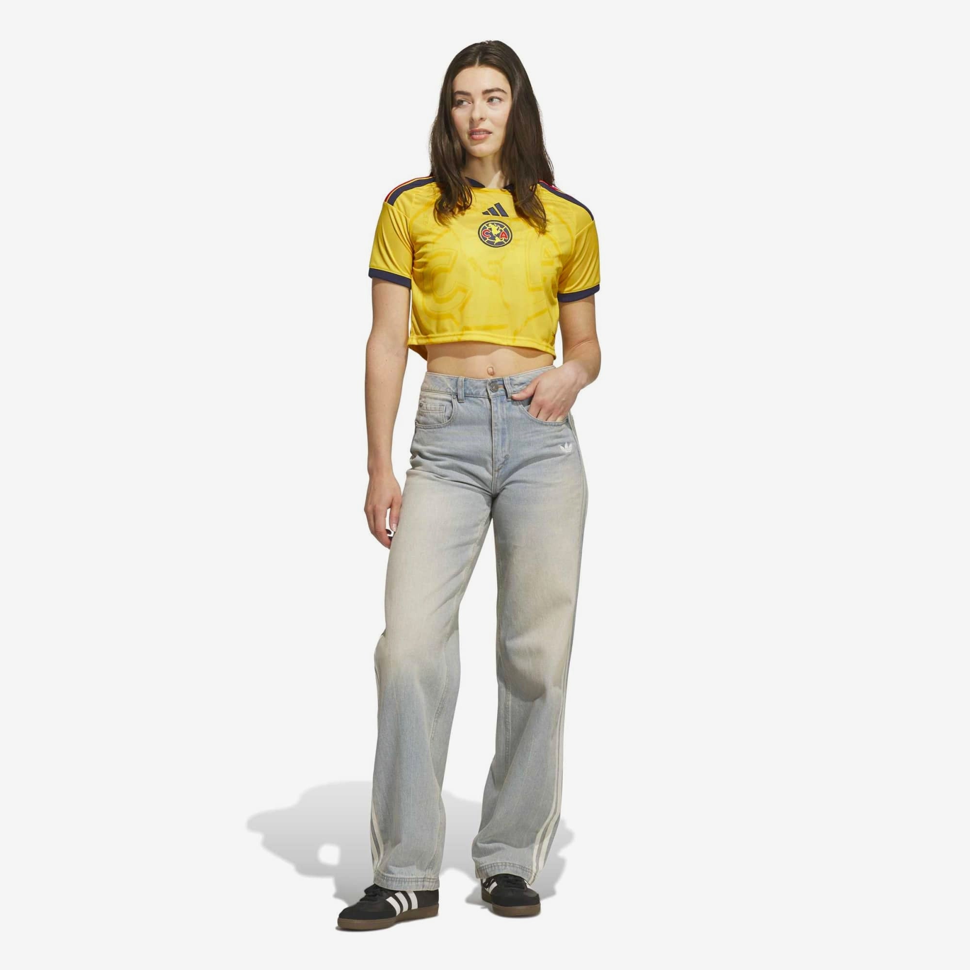 adidas Club America 2026/27 Stadium Home Cropped Women's Soccer Jersey - Impact Yellow