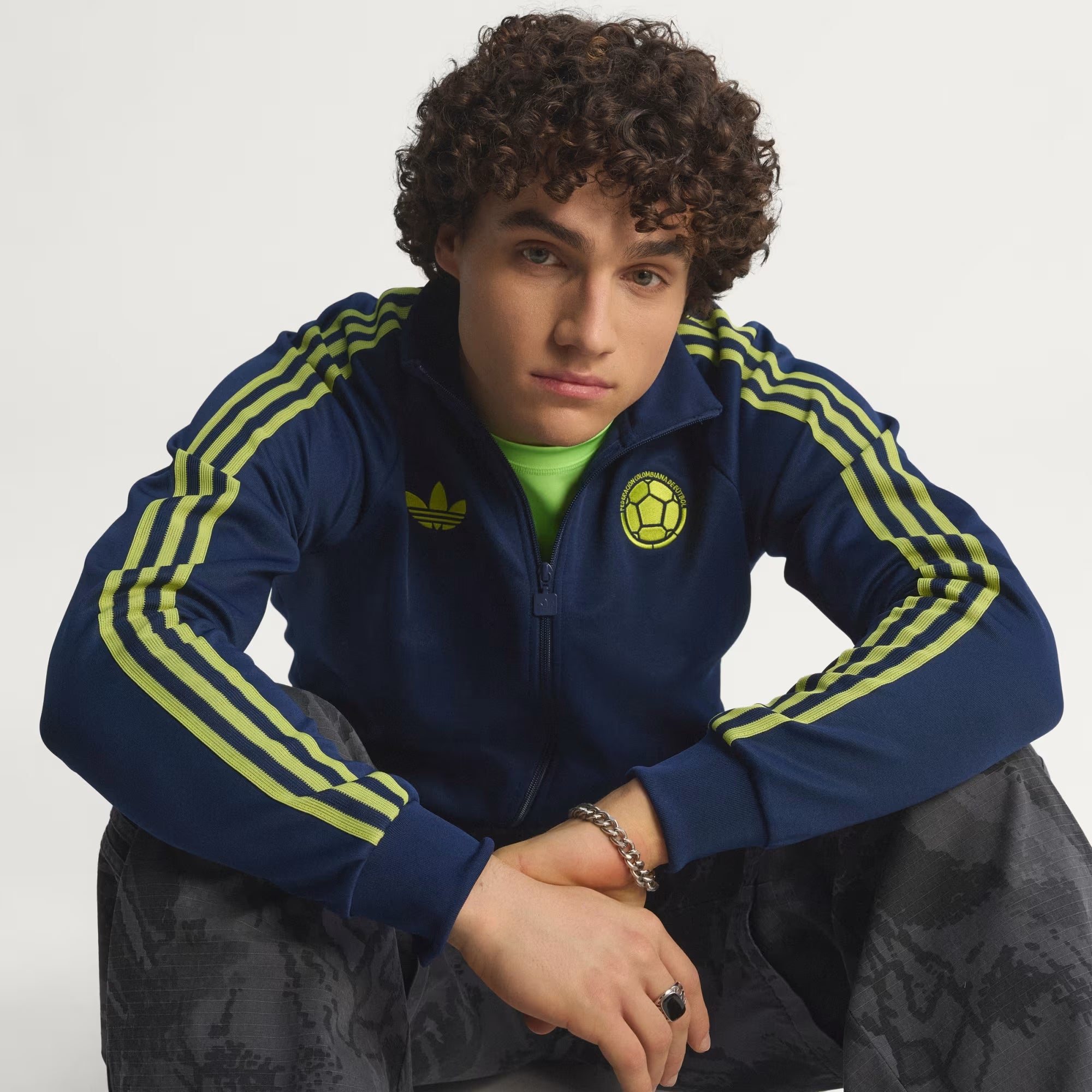 adidas Colombia Originals Track Top Men's Full-Zip Soccer Jacket - Team Navy Blue 2