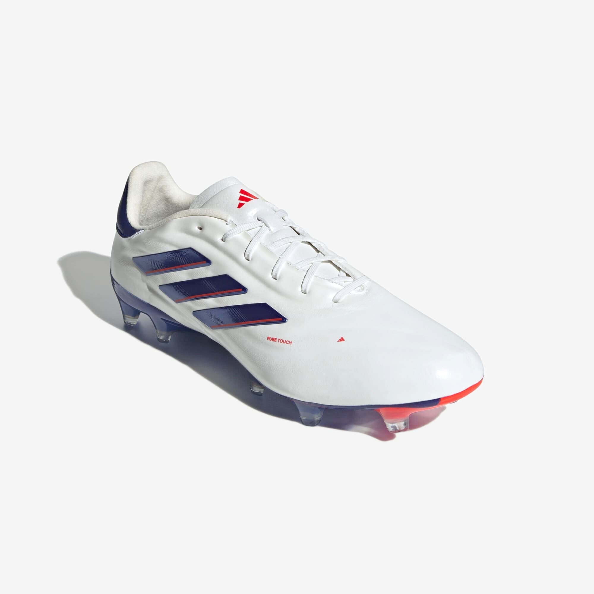 adidas Copa Pure 2 Elite FG Low-Top Soccer Cleats - Cloud White / Lucid Blue / Solar Red