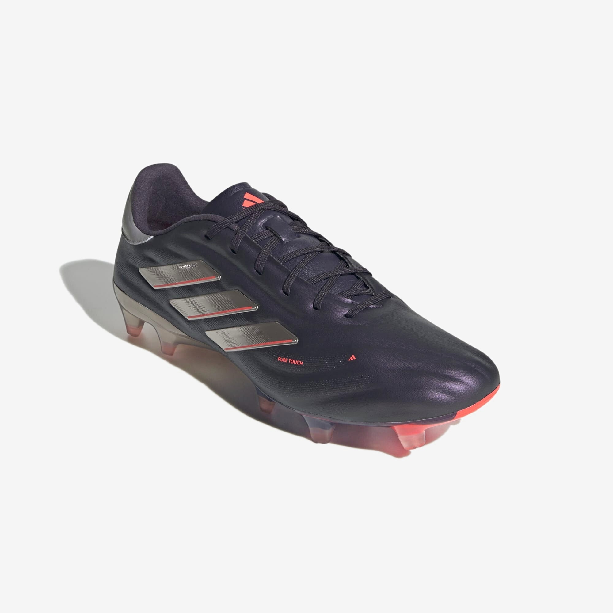 adidas Copa Pure 2 Elite FG Low-Top Soccer Cleats - Aurora Black / Platinum Metallic / Turbo