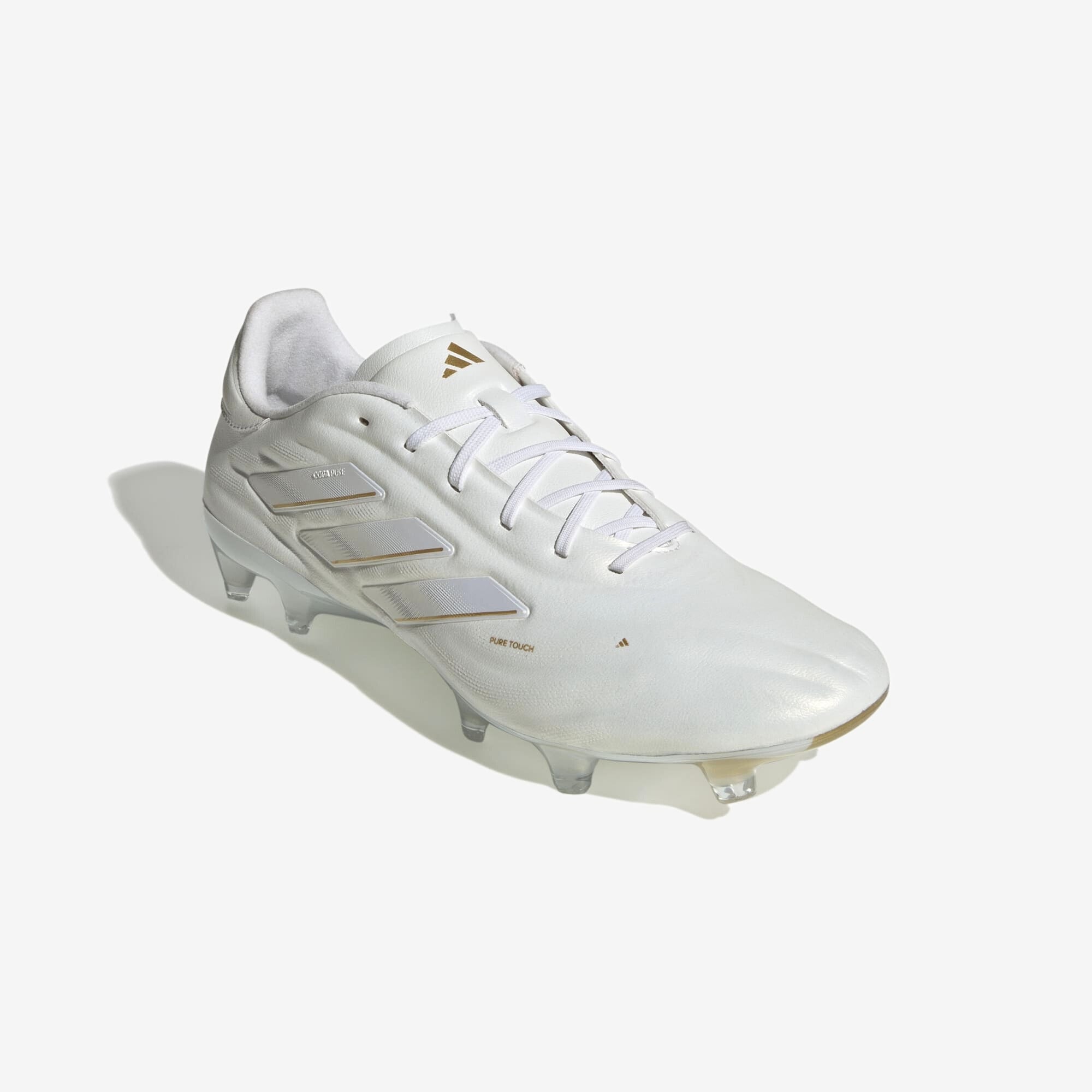 adidas Copa Pure 2 Elite FG Low-Top Soccer Cleats - Cloud White / Cloud White / Gold Metallic