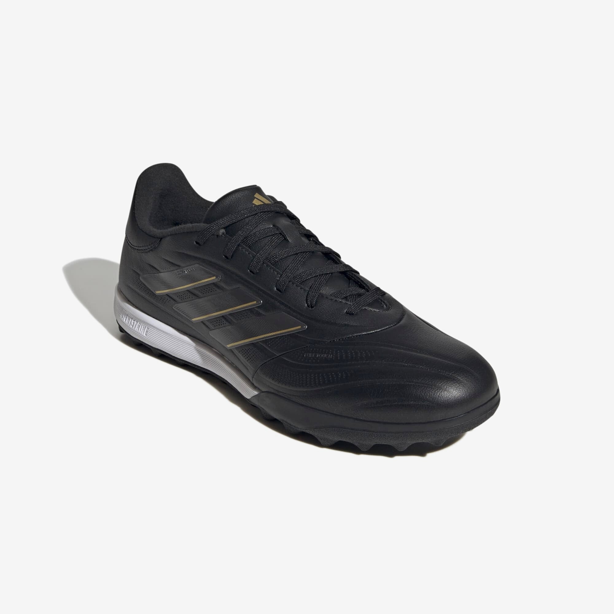 adidas Copa Pure 2 League TF Low-Top Soccer Shoes - Core Black / Carbon / Gold Metallic