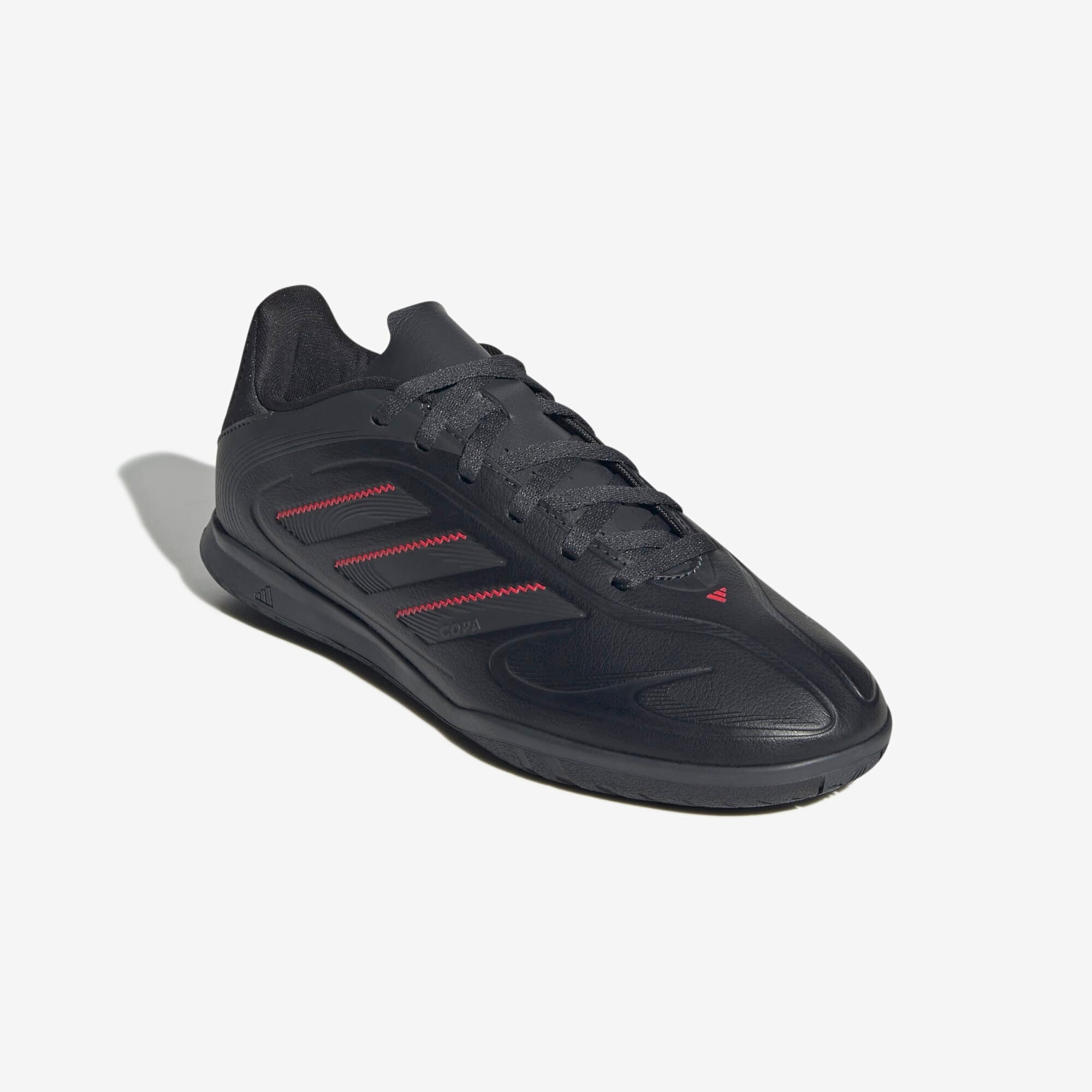 adidas Copa Pure 3 Club Little/Big Kids' IC Low-Top Soccer Shoes - Core Black / Carbon / Lucid Red