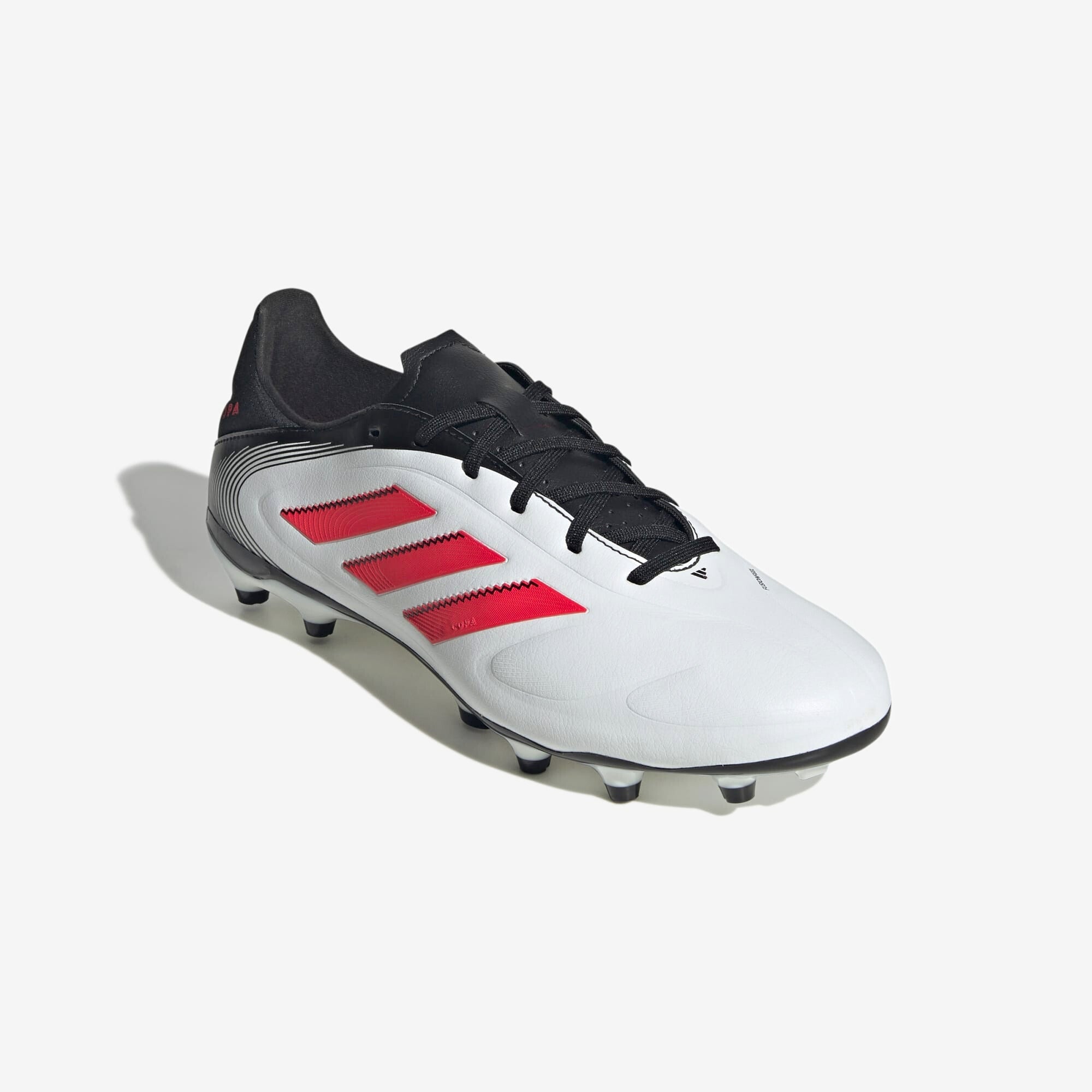 adidas Copa Pure 3 League FG/MG Low-Top Soccer Cleats - Cloud White / Lucid Red / Core Black