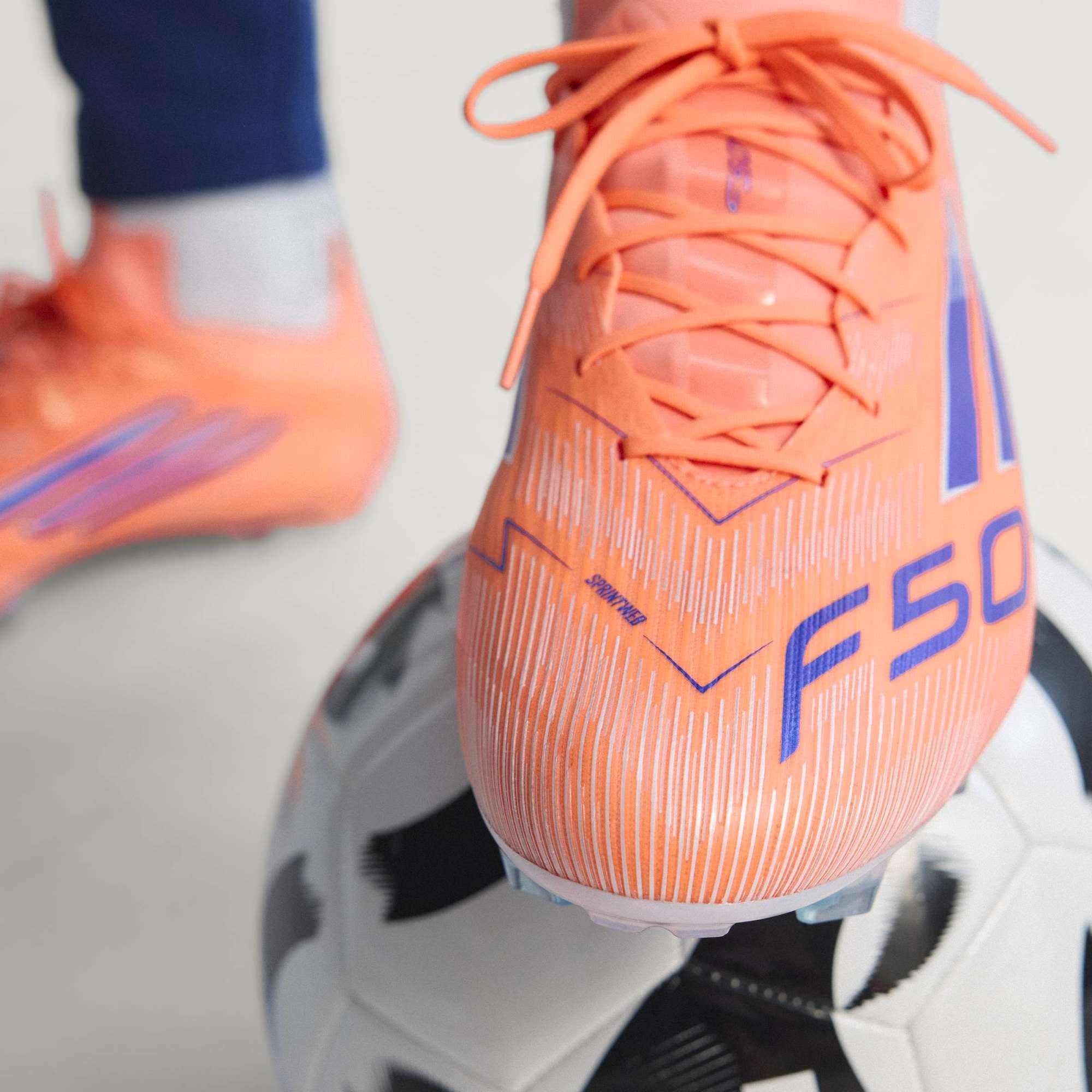 adidas F50 Elite Firm-Ground Low-Top Soccer Cleats - Beam Orange / Lucid Blue / Cloud White
