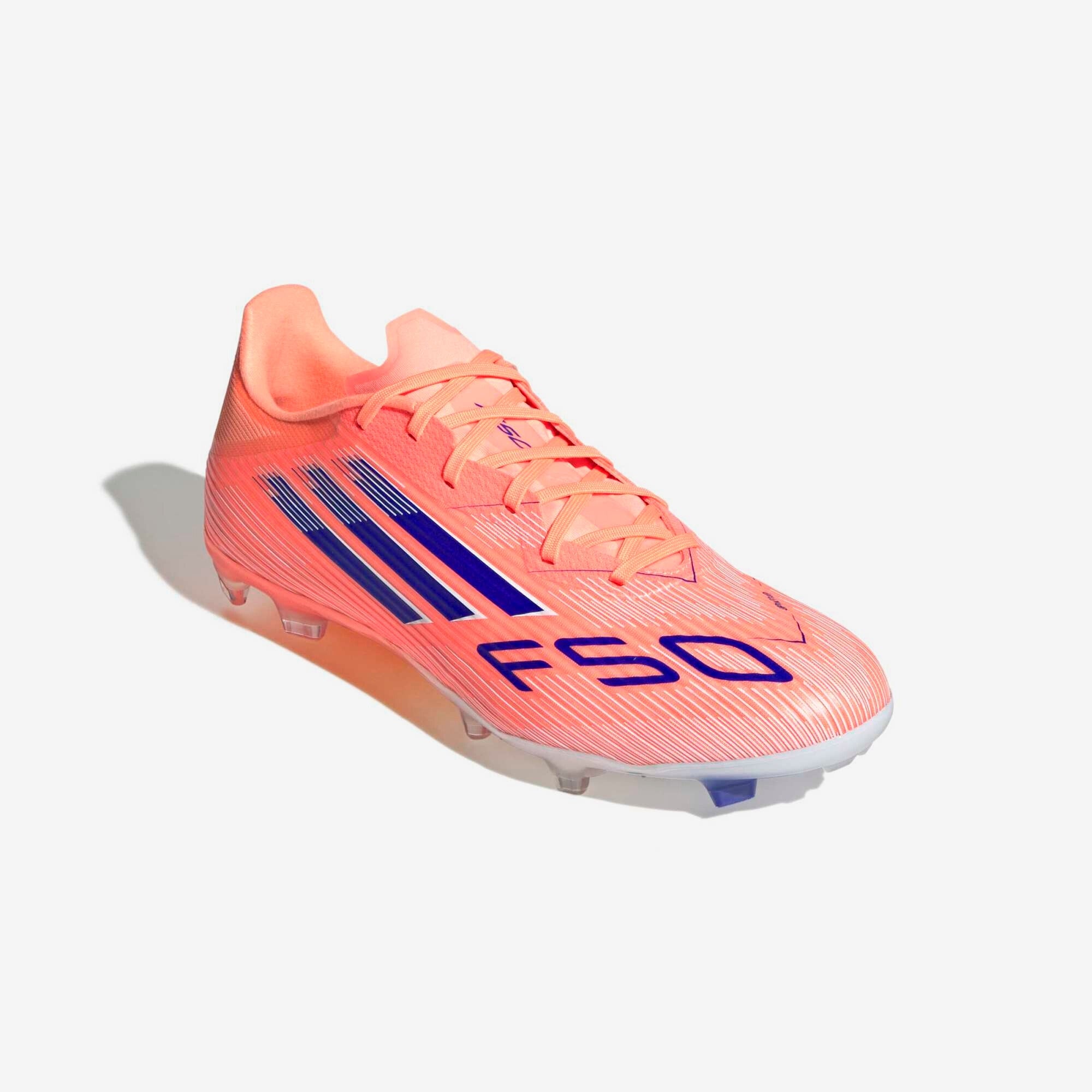 adidas F50 League Firm/Multi-Ground Low-Top Soccer Cleats - Beam Orange / Lucid Blue / Cloud White