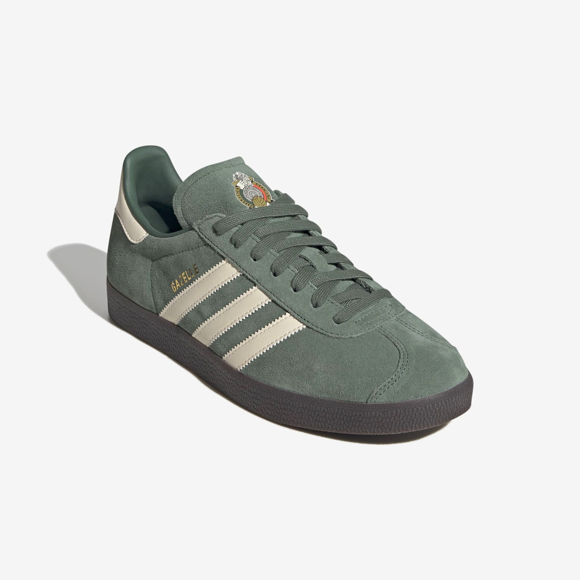 adidas Gazelle IC Low-Top Soccer Shoes - Green Oxide / Wonder White