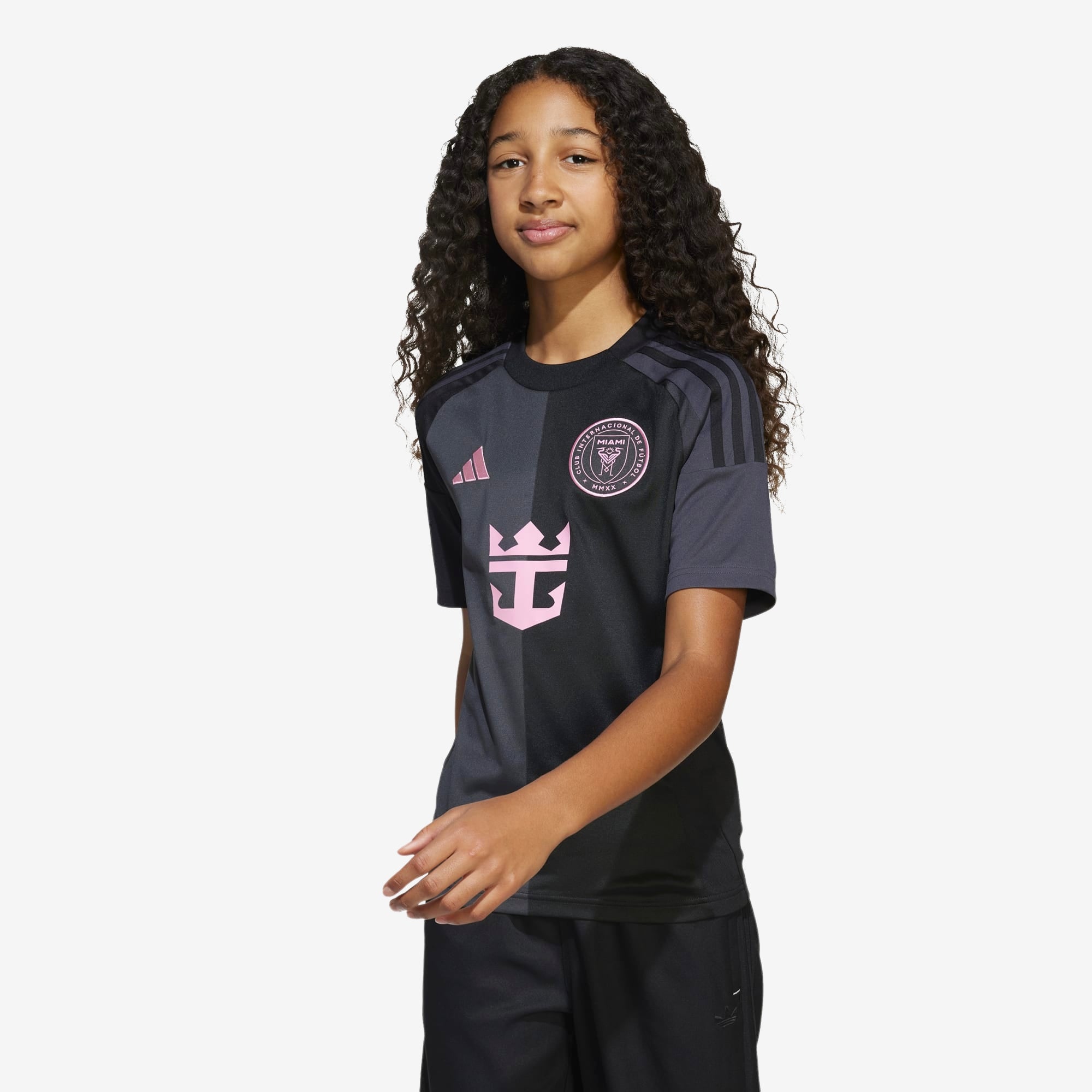 adidas Inter Miami CF 2025/26 Messi Stadium Away Big Kids' AEROREADY Soccer Replica Jersey - Black