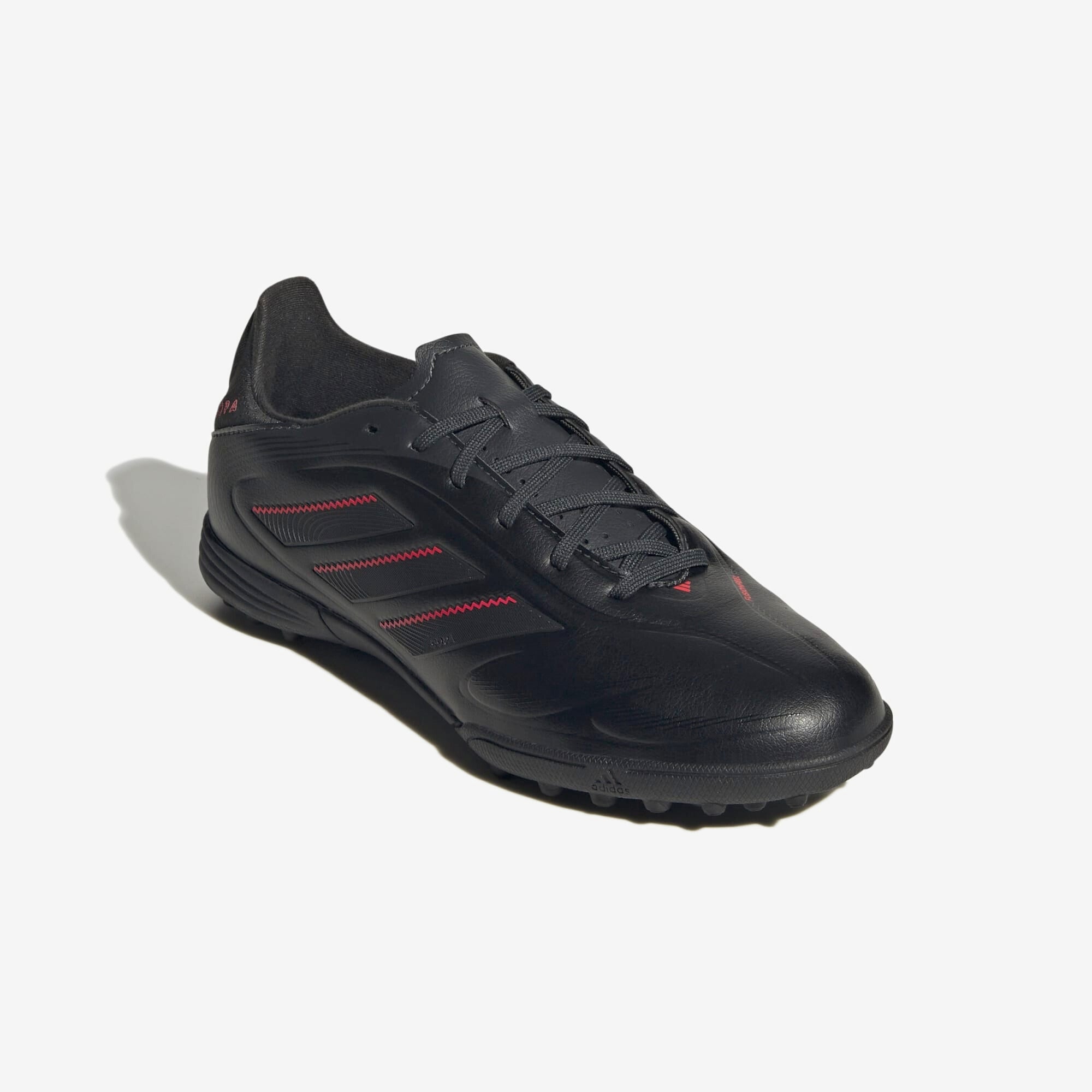 adidas Jr. Copa Pure 3 League Little/Big Kids' TF Low-Top Soccer Shoes - Core Black / Carbon / Lucid Red