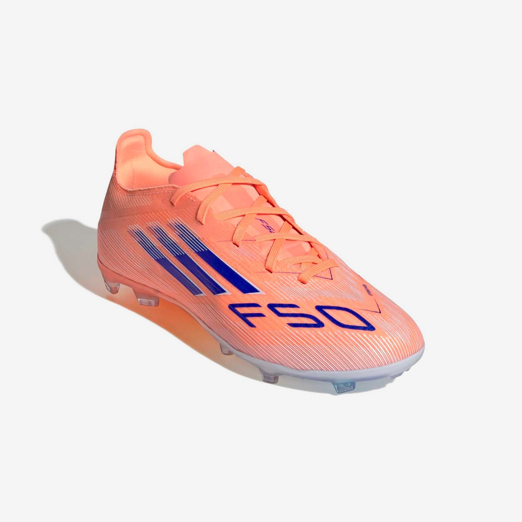 adidas Jr. F50 Elite Big Kids' Firm-Ground Low-Top Soccer Cleats - Beam Orange / Lucid Blue / Cloud White