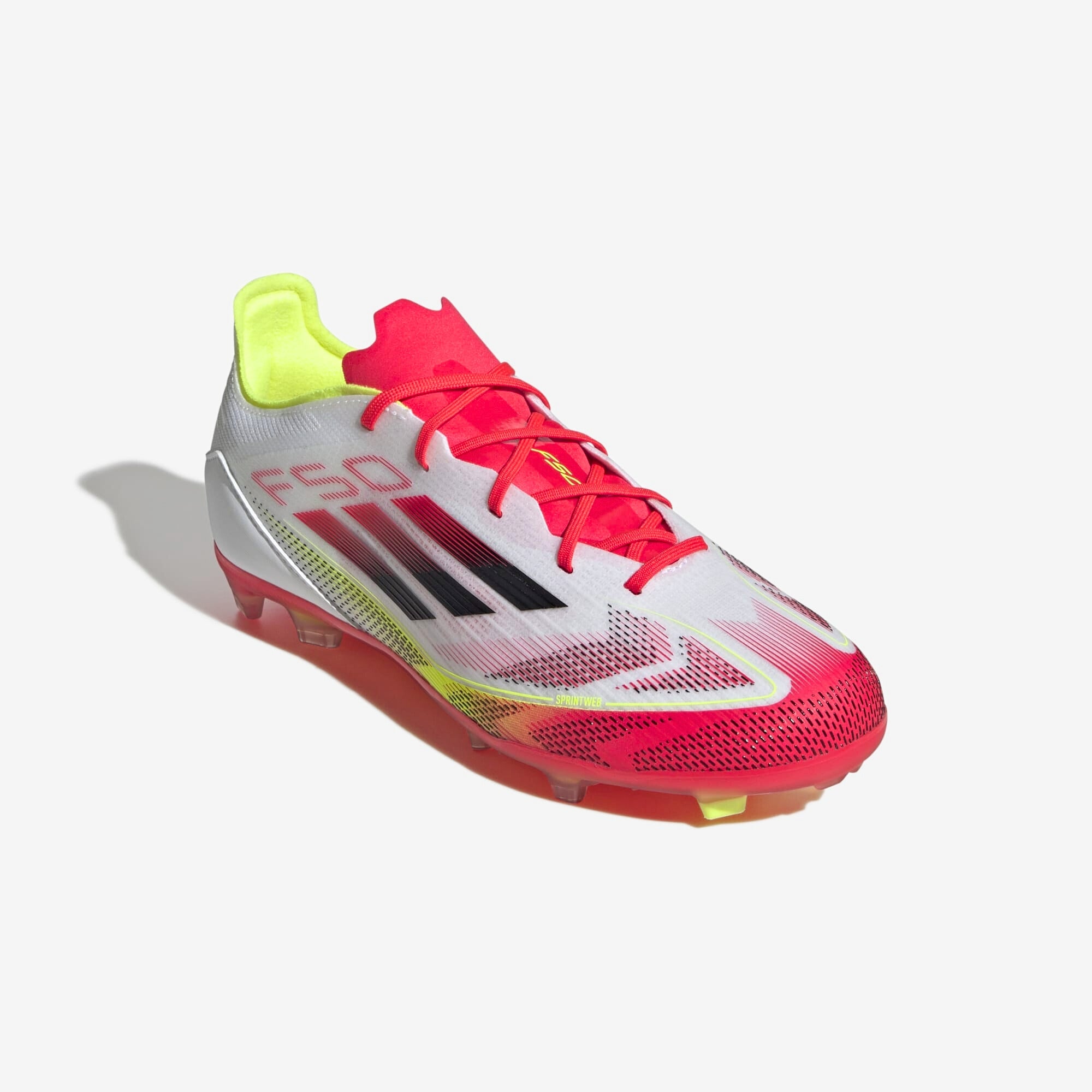 adidas Jr. F50 Elite Little/Big Kids' FG Low-Top Soccer Cleats - Cloud White / Core Black / Solar Yellow