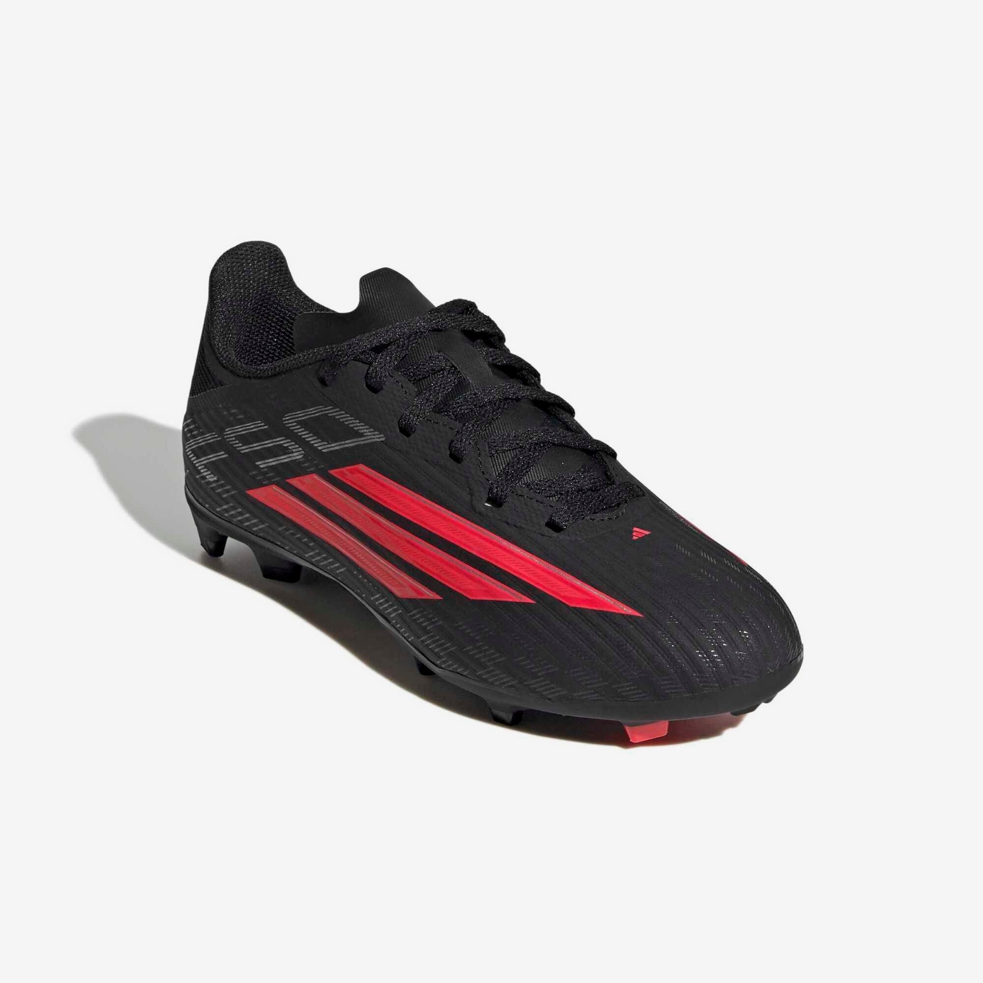 adidas Jr. F50 League Big Kids' Firm/Multi-Ground Low-Top Soccer Cleats - Core Black / Lucid Red / Core Black